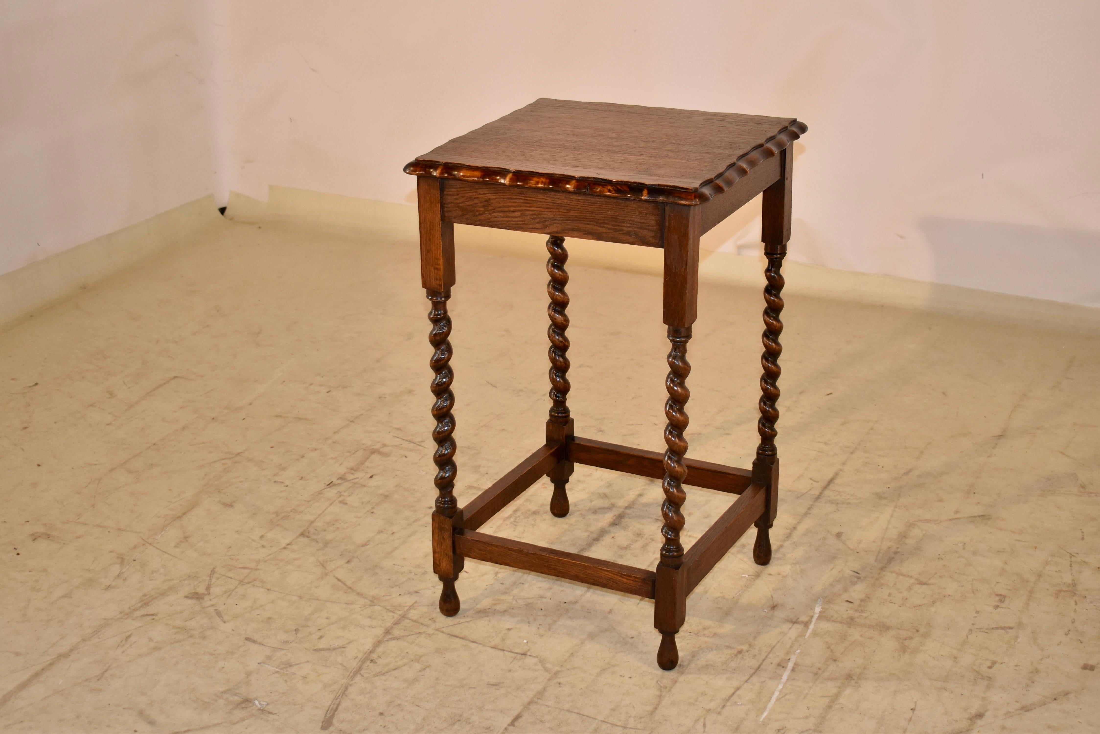 Turned English Oak Side Table, Circa 1900 For Sale