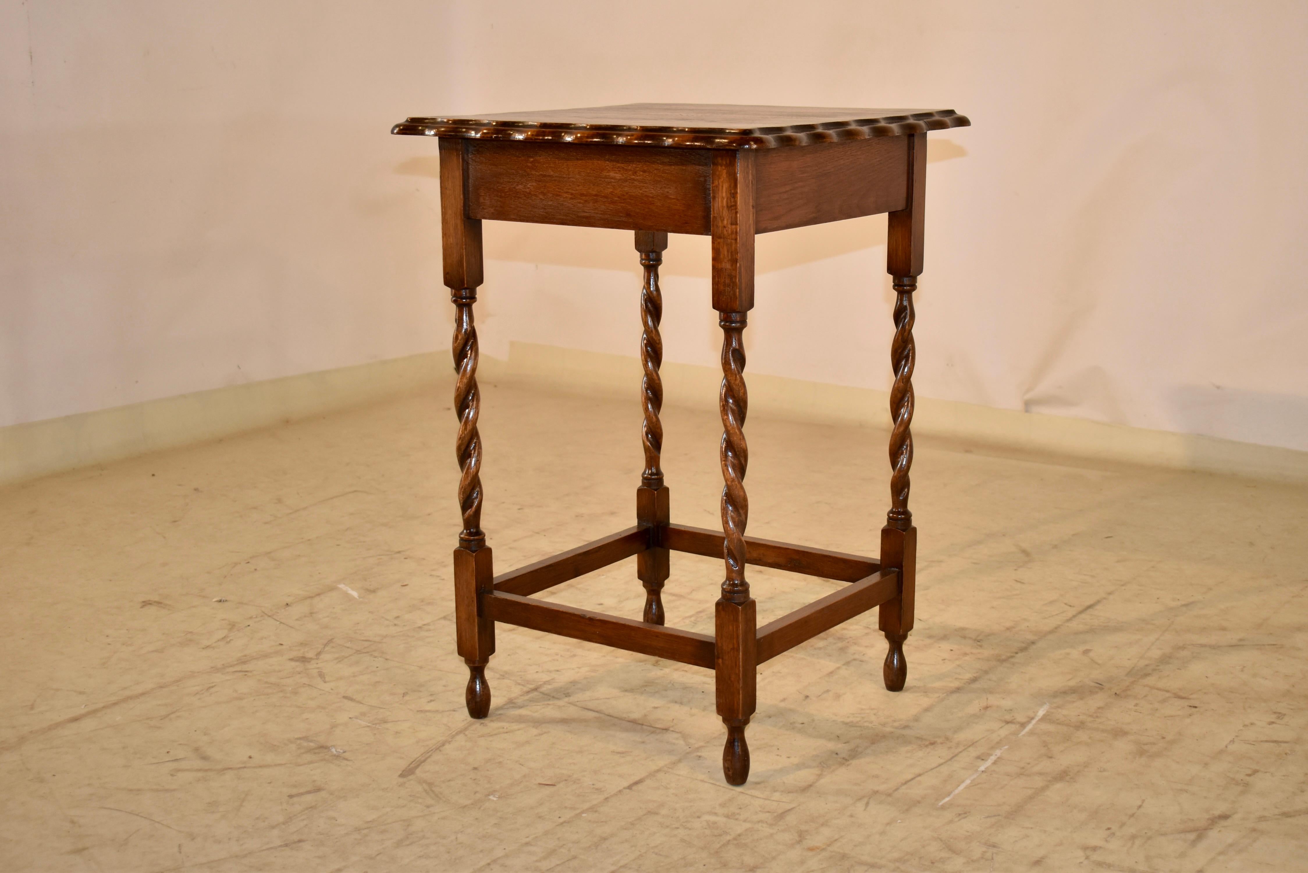 Turned English Oak Side Table, Circa 1900 For Sale