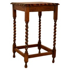 Antique English Oak Side Table, Circa 1900