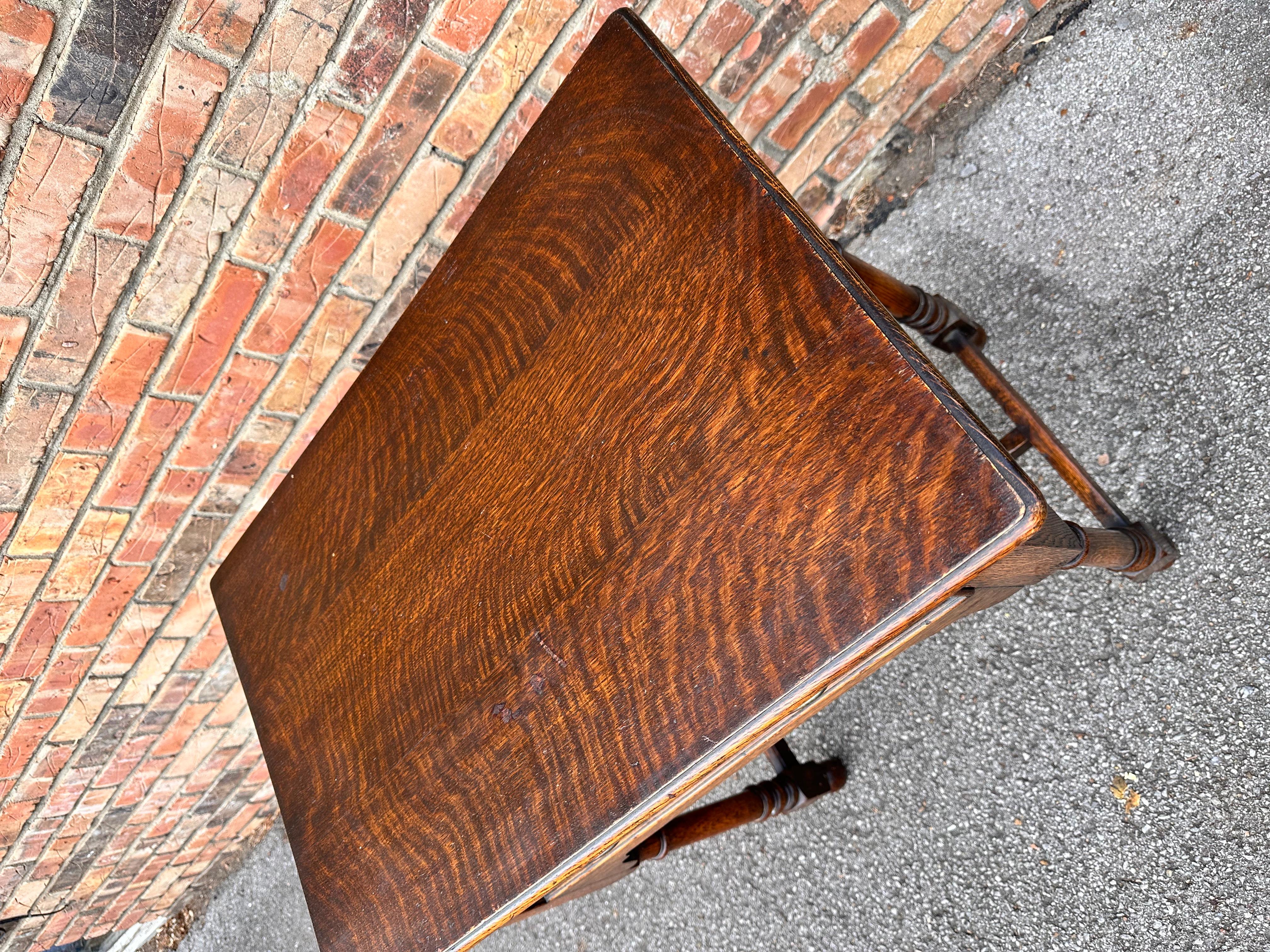 This is a beautiful English side table! The color and patina of this piece is amazing! This side table is sturdy and mature with a great patina due to age. This piece is excellent way to add history and character to any home. #651