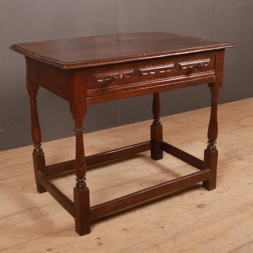 Polished English Oak Side Table