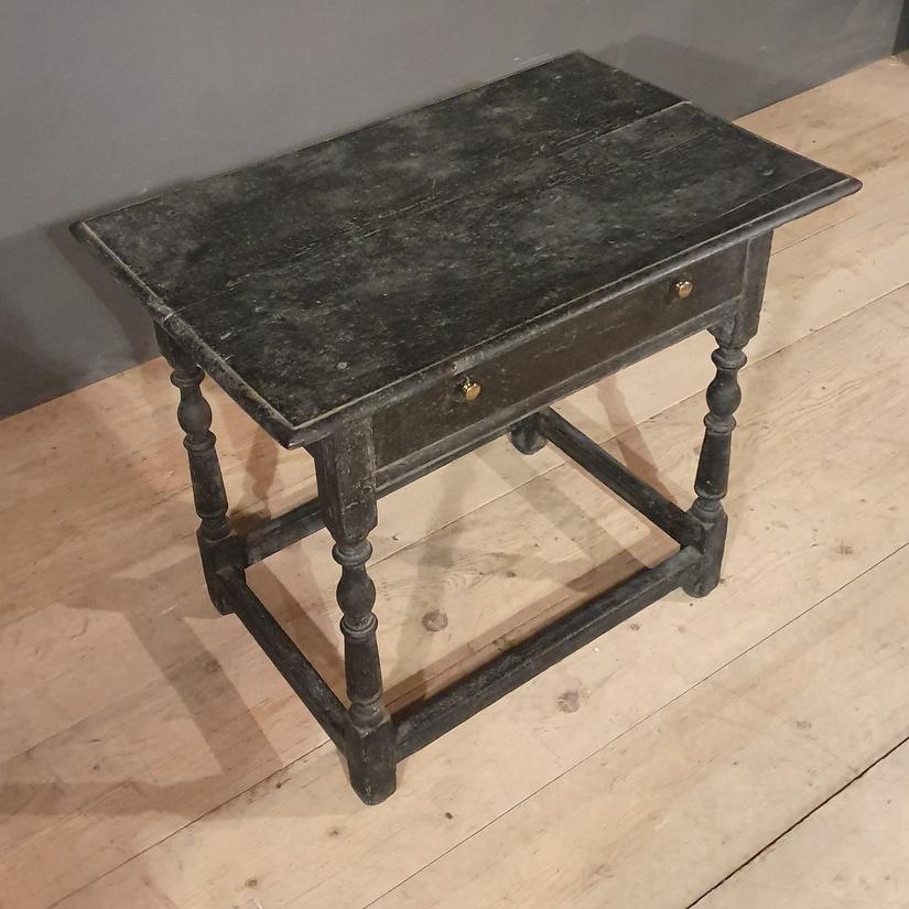 Hand-Painted English Oak Side Table