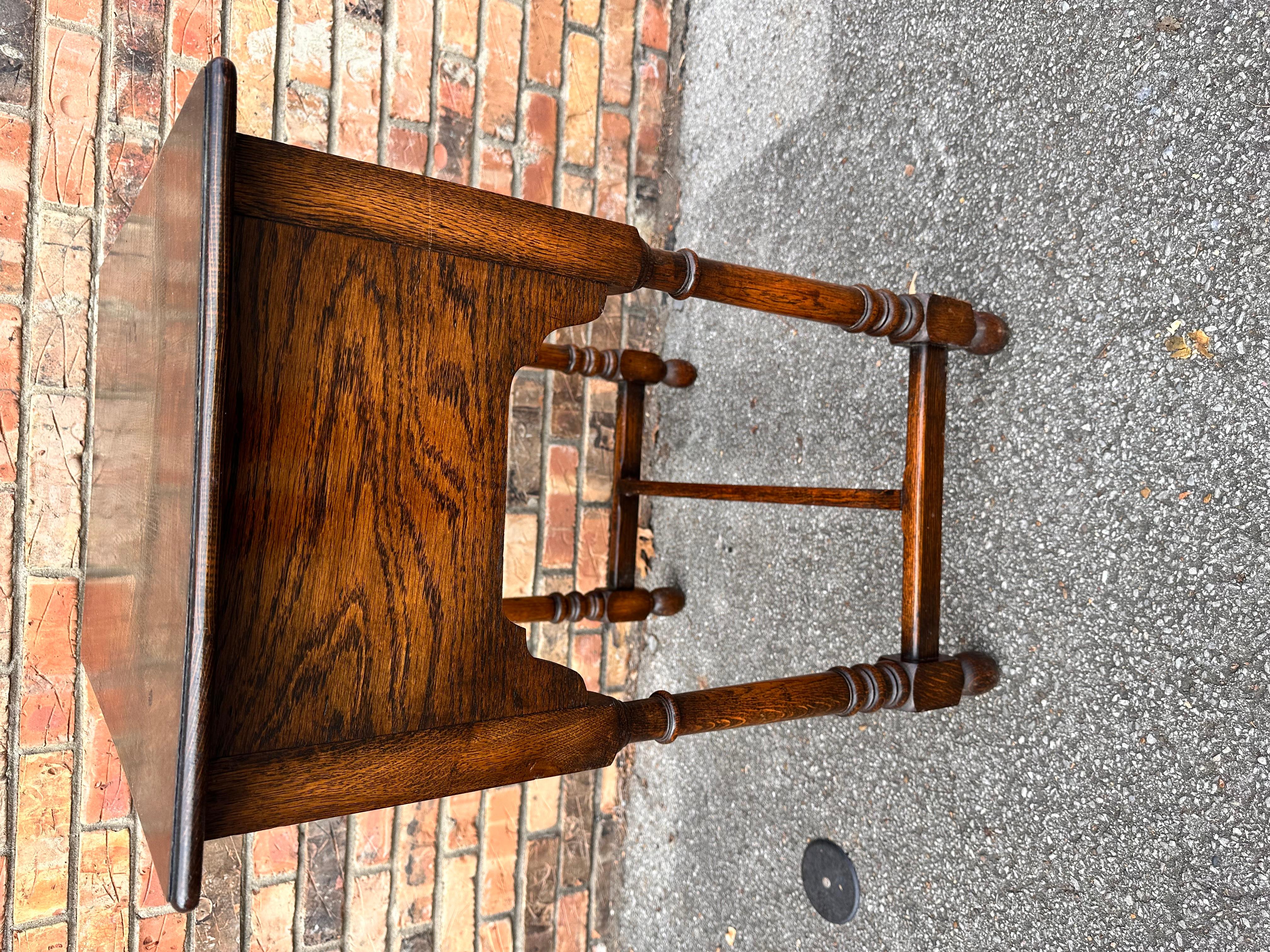 Hardwood English Oak Side Table For Sale