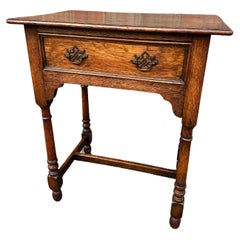 Vintage English Oak Side Table