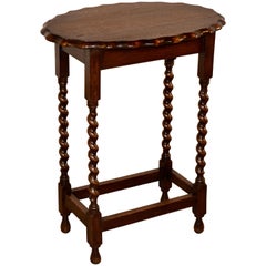 English Oak Side Table with Oval Top, circa 1900