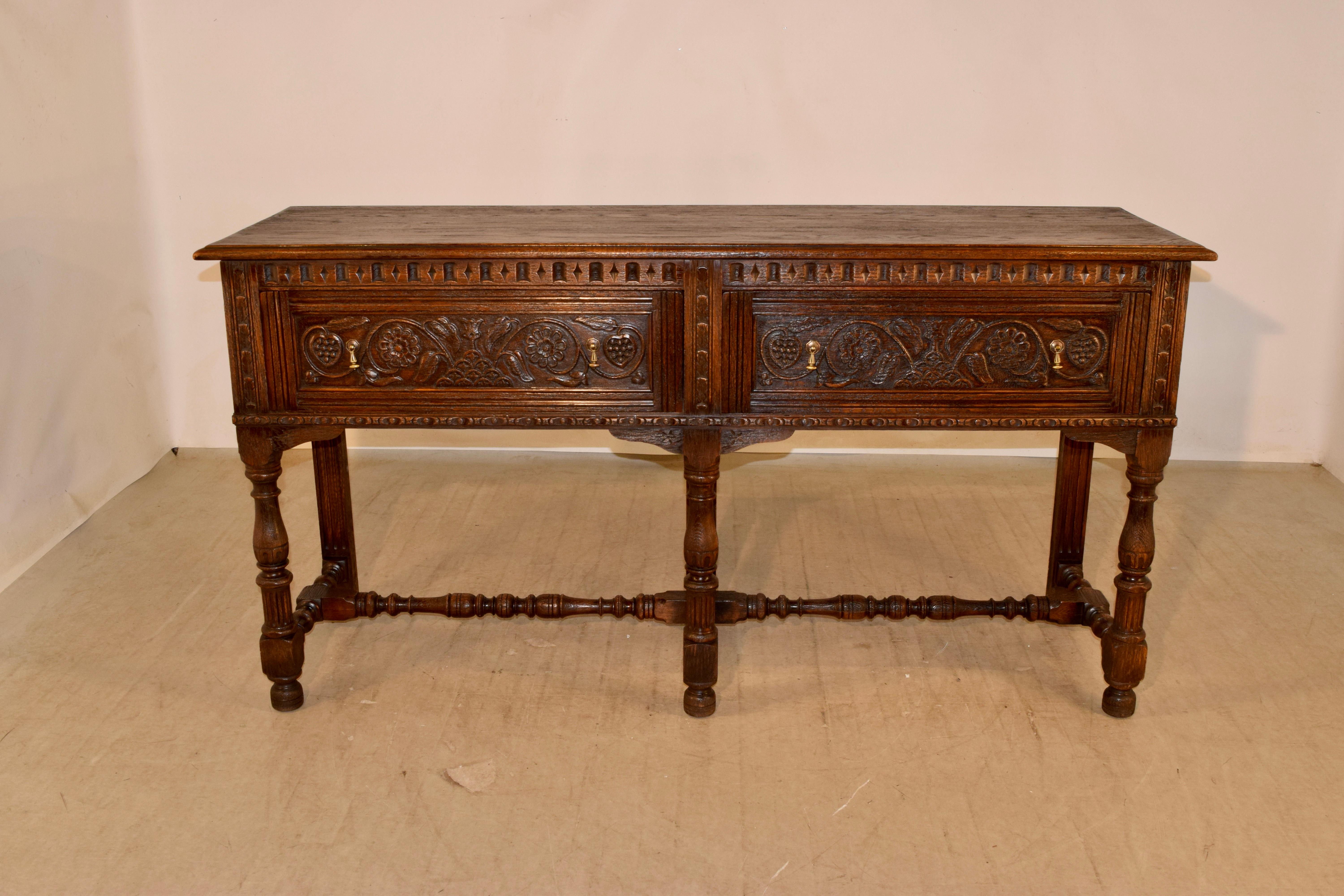 English Oak Sideboard, c. 1920 2