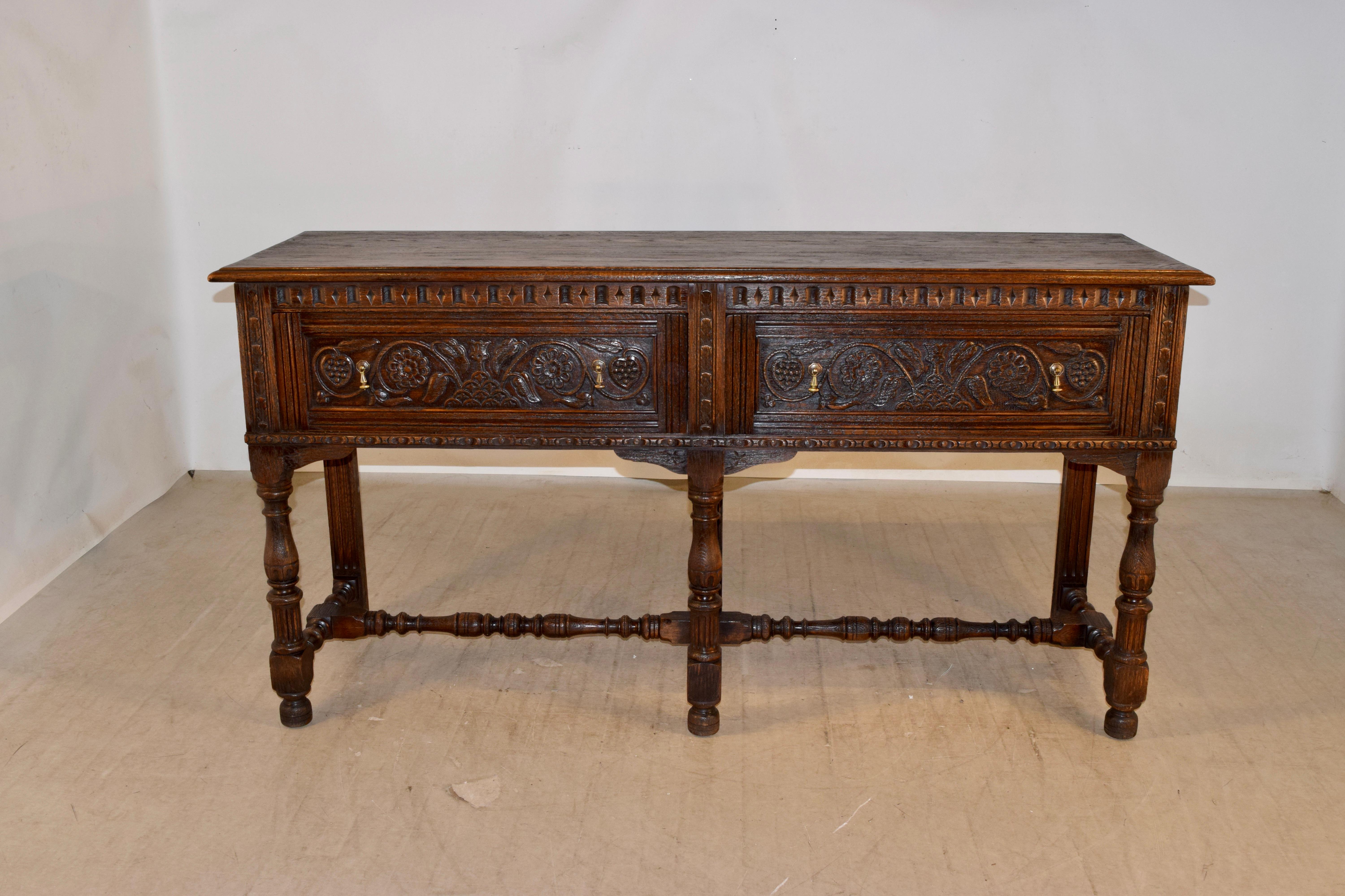 English Oak Sideboard, c. 1920 3