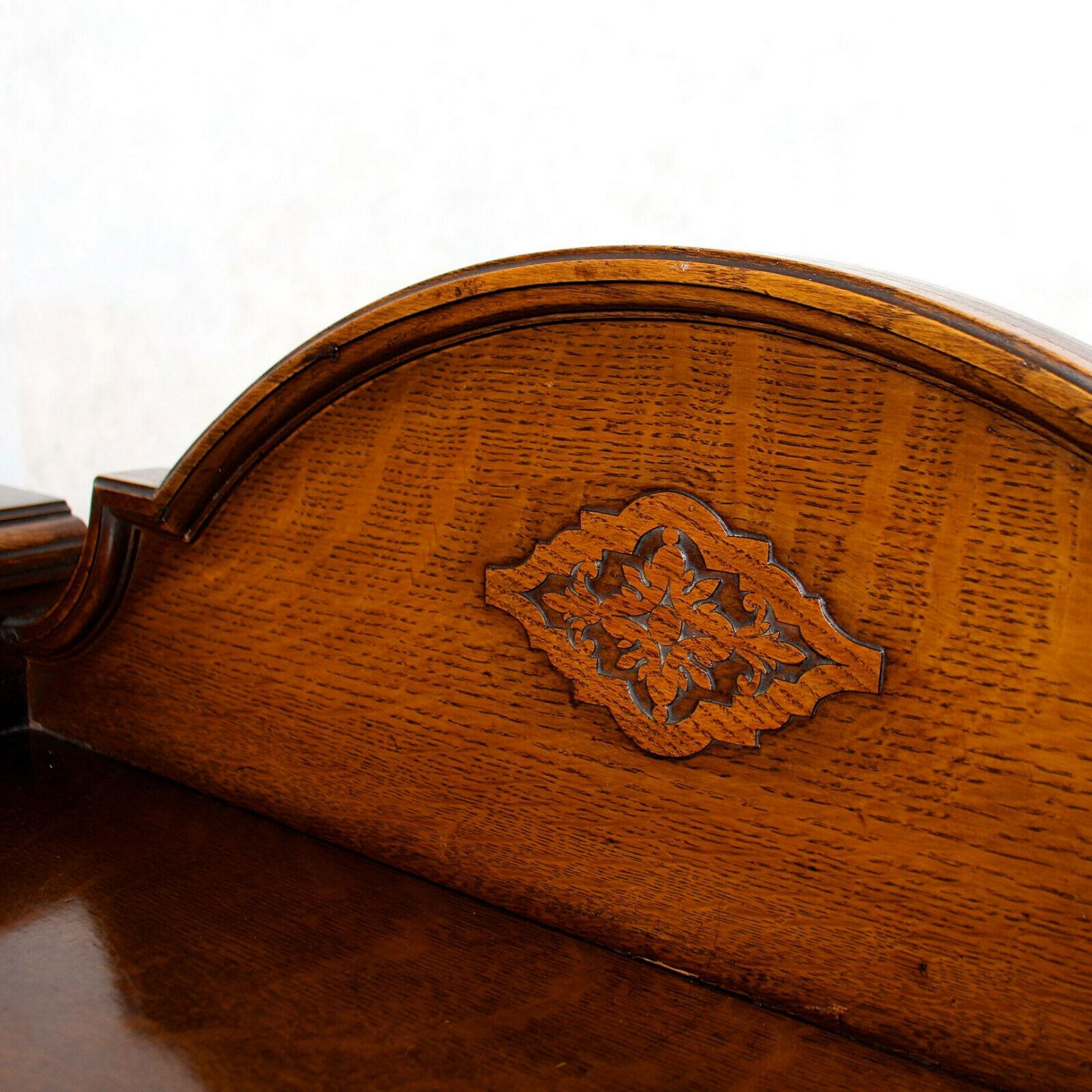 English Oak Sideboard Carved Barley Twist Credenza Country Arts & Crafts For Sale 3