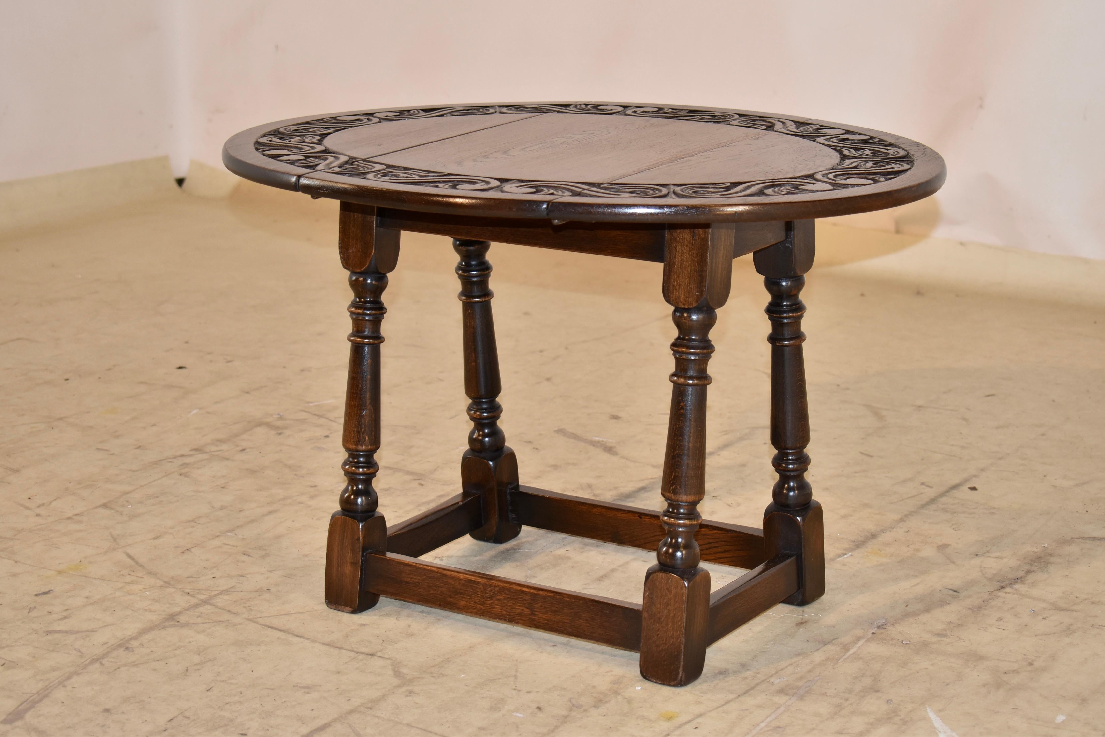 English Oak Small Drop-Leaf Table, Circa 1900 4