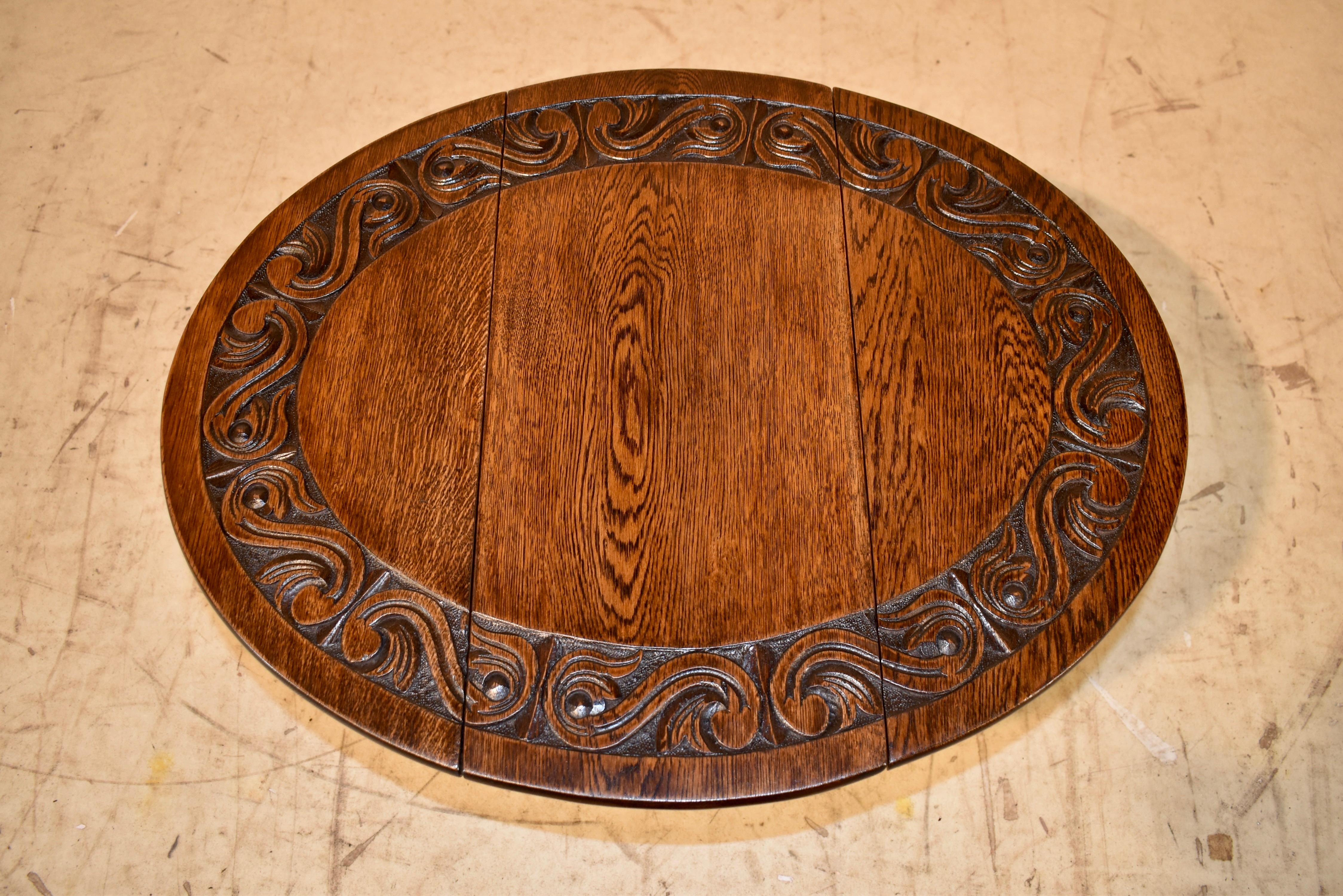 English Oak Small Drop-Leaf Table, Circa 1900 5