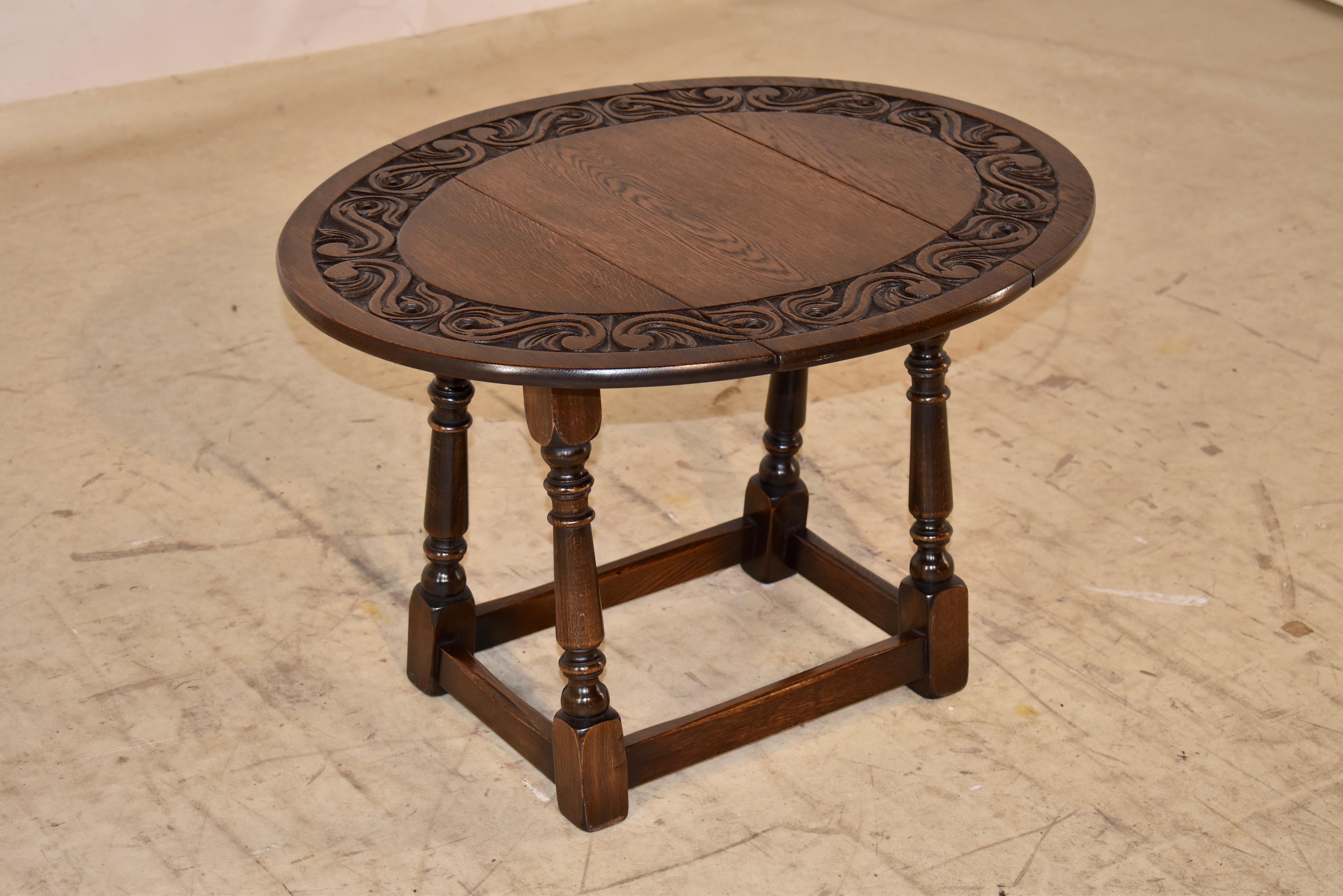English Oak Small Drop-Leaf Table, Circa 1900 2