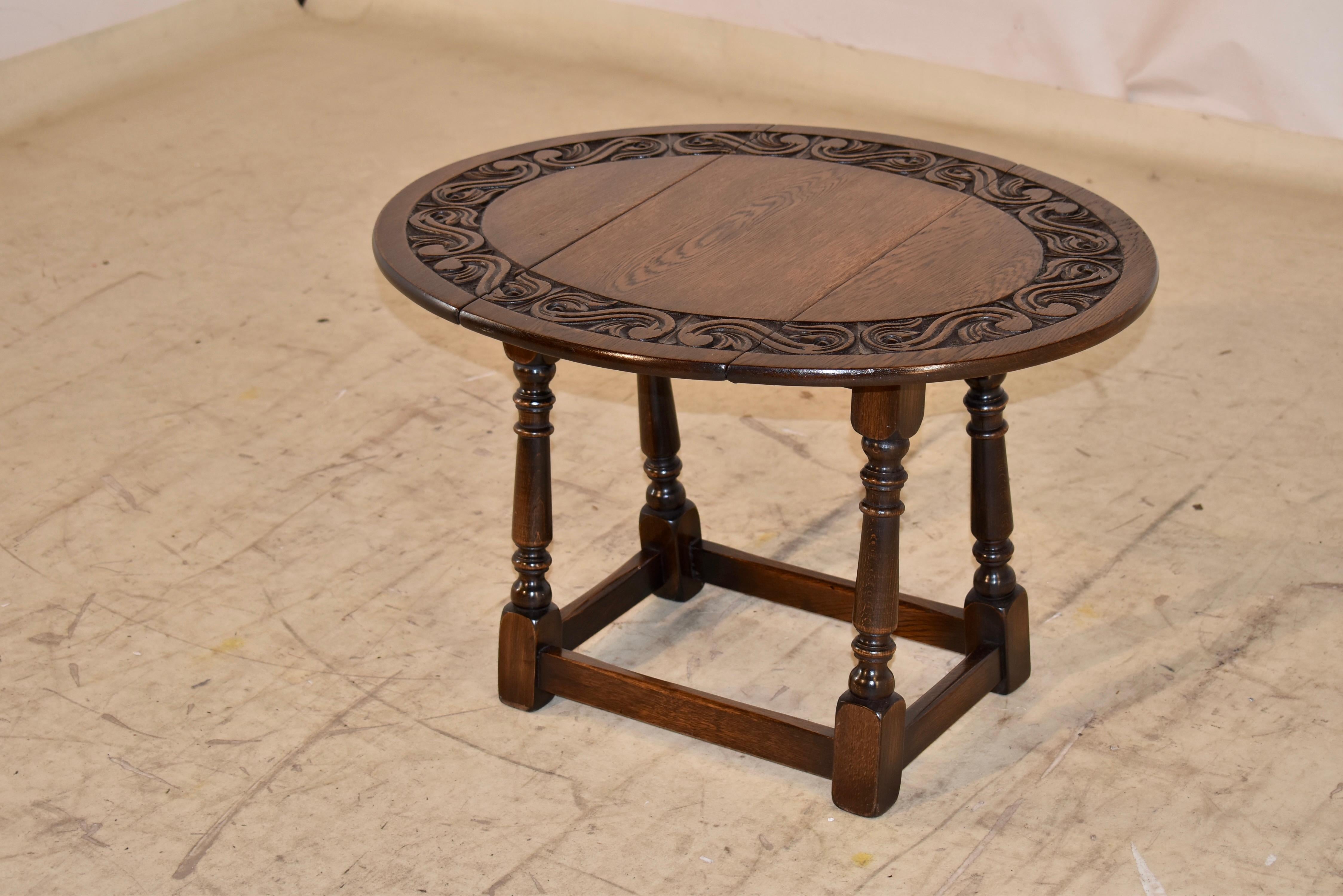 English Oak Small Drop-Leaf Table, Circa 1900 3