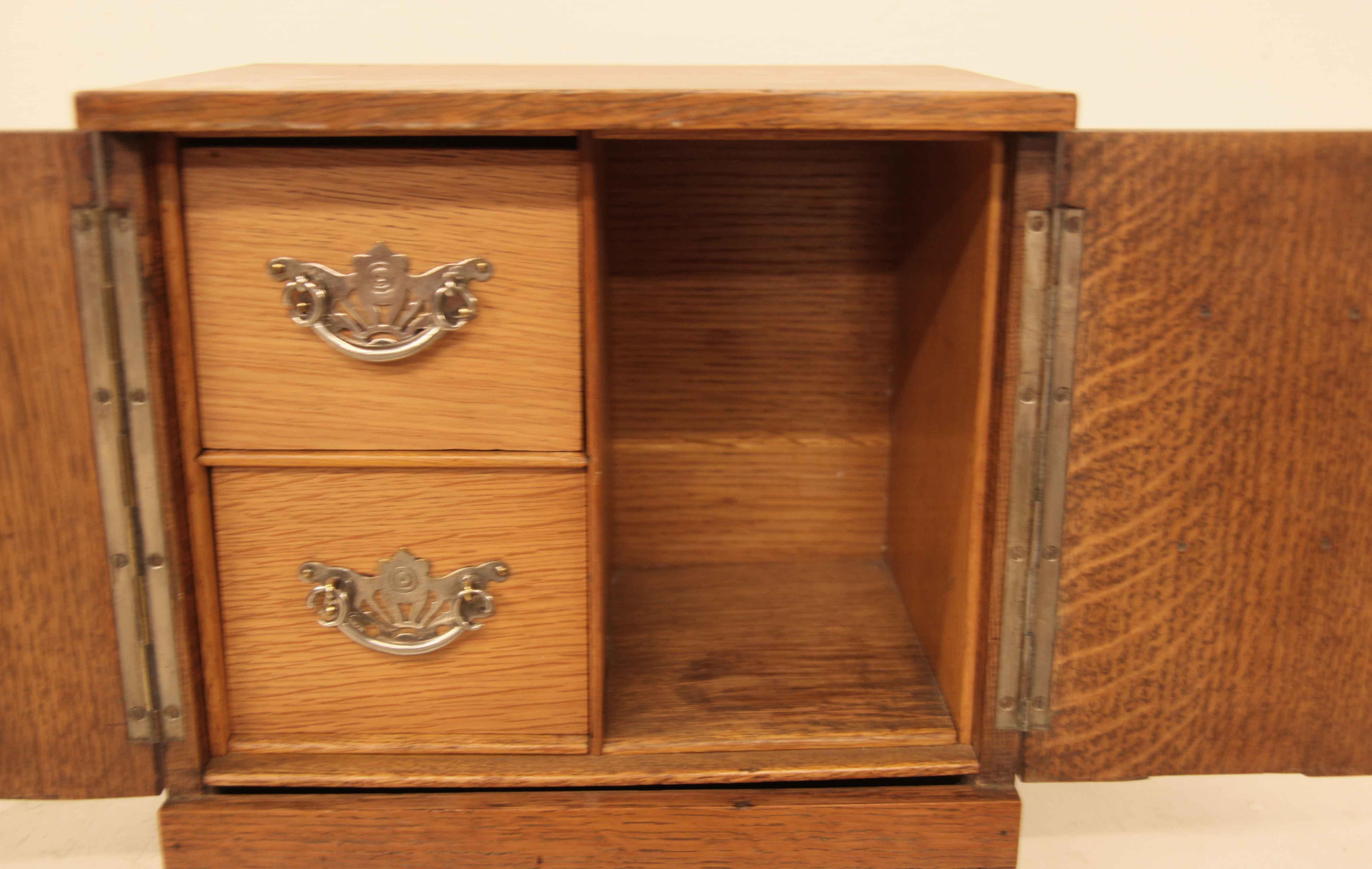 Late 19th Century English Oak Smoker's Cabinet For Sale