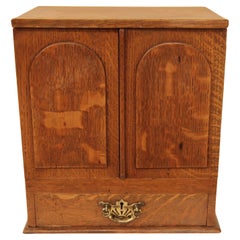 Antique English Oak Smoker's Cabinet