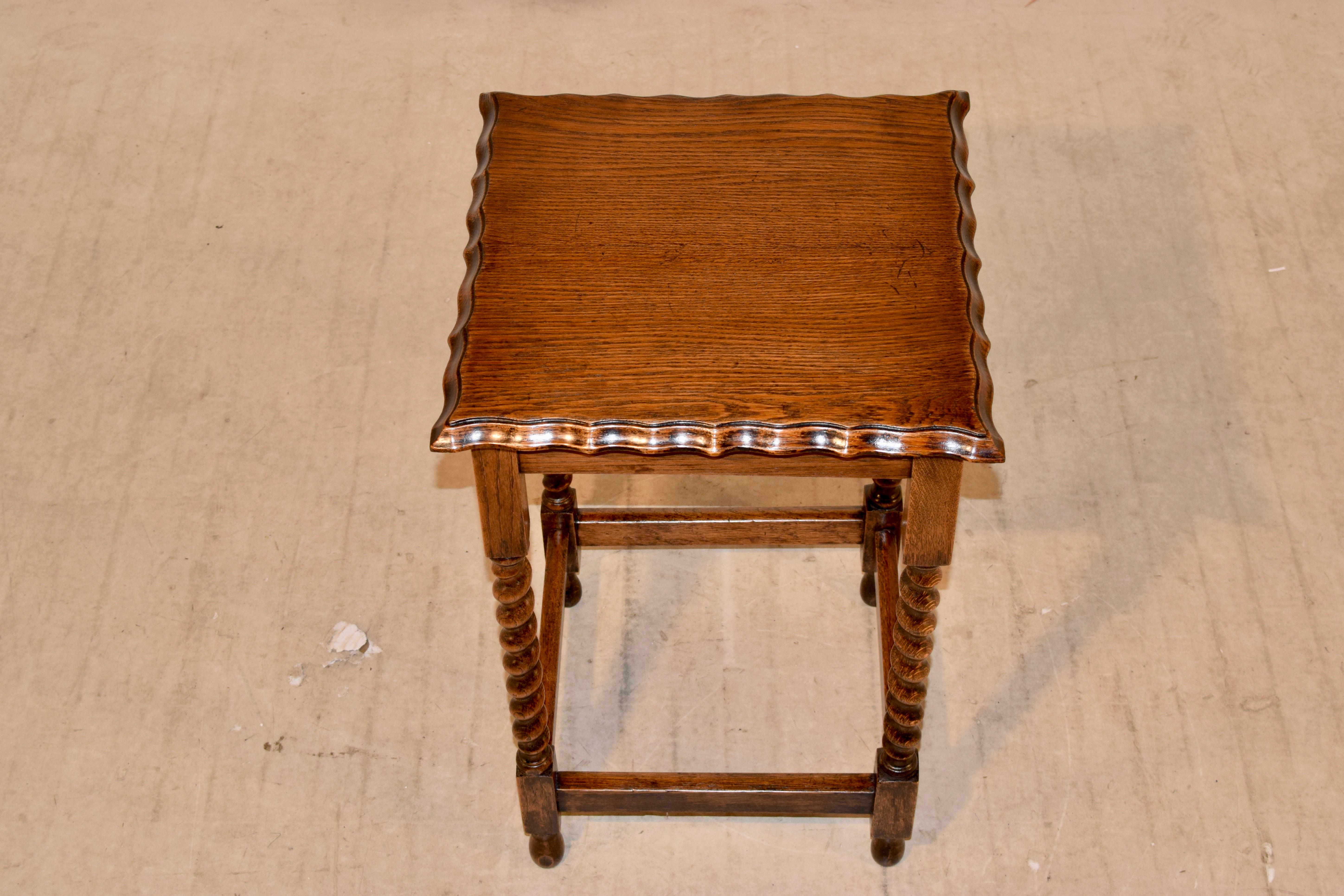 Early 20th Century English Oak Square Side Table, circa 1900