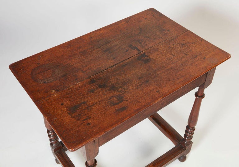 English Oak Stretcher Base Table at 1stDibs