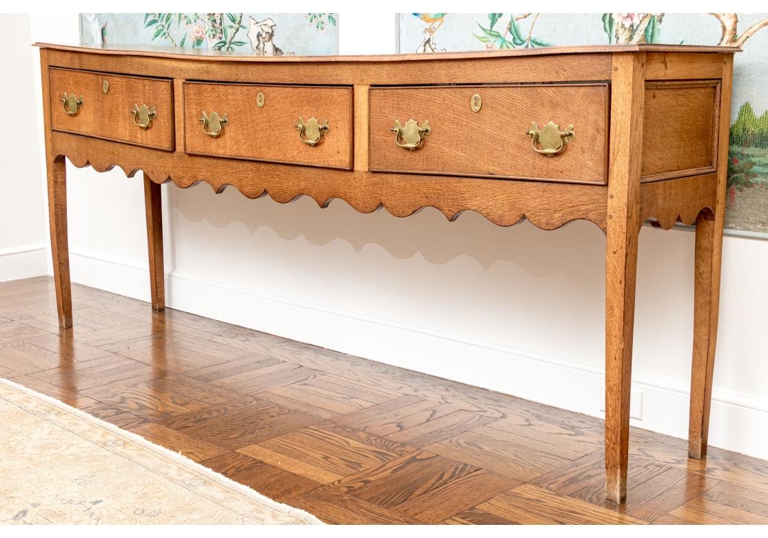 English Oak Three- Drawer Hunt Board For Sale 4