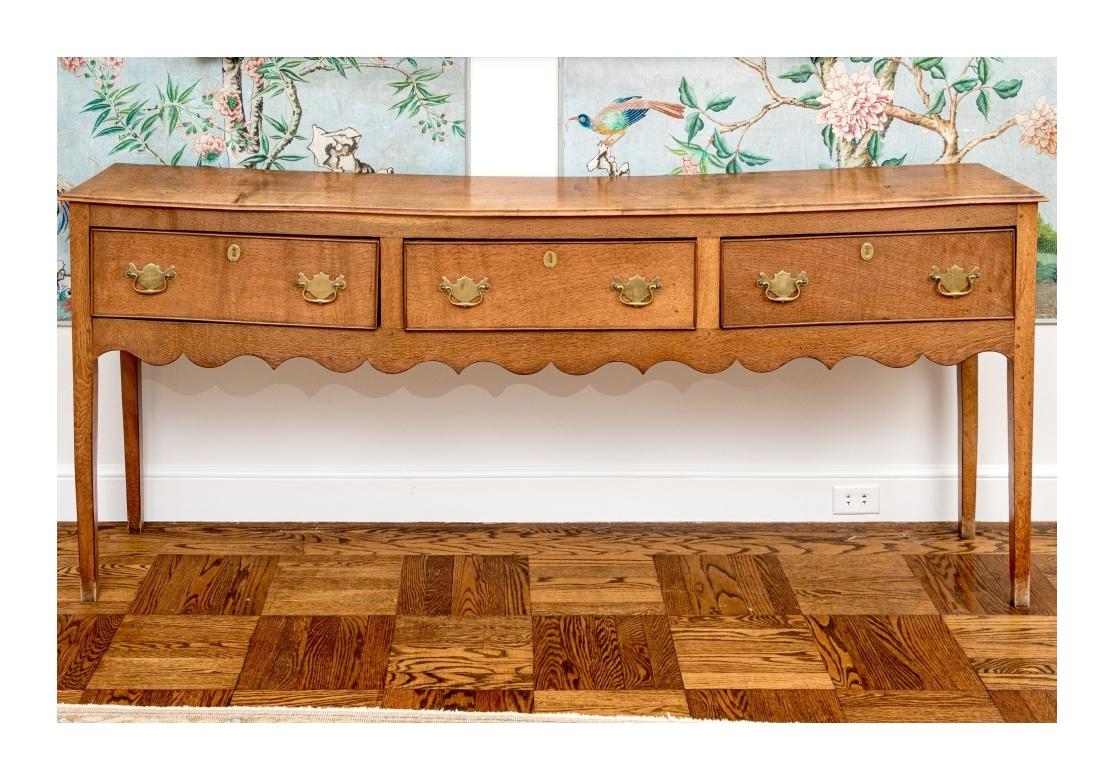 English Oak Three- Drawer Hunt Board For Sale 11