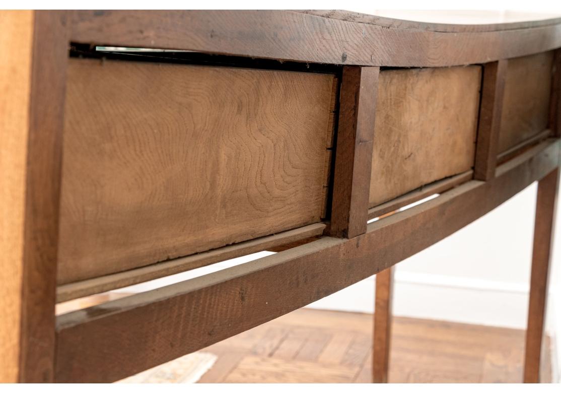 Rustic English Oak Three- Drawer Hunt Board For Sale