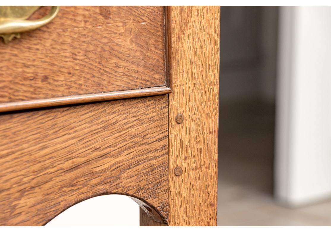 English Oak Three- Drawer Hunt Board In Distressed Condition For Sale In Bridgeport, CT