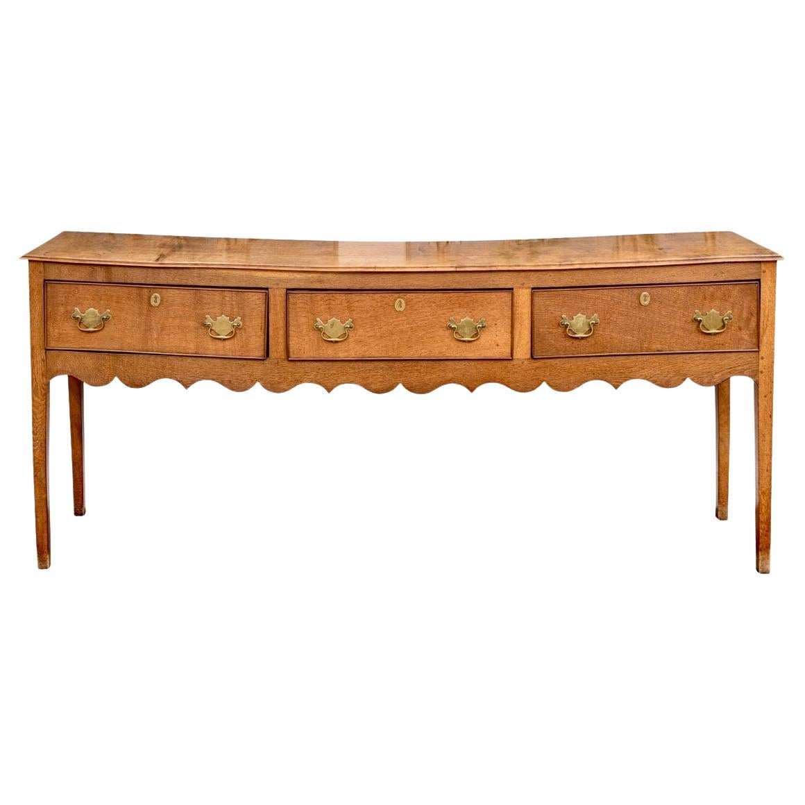 English Oak Three- Drawer Hunt Board For Sale