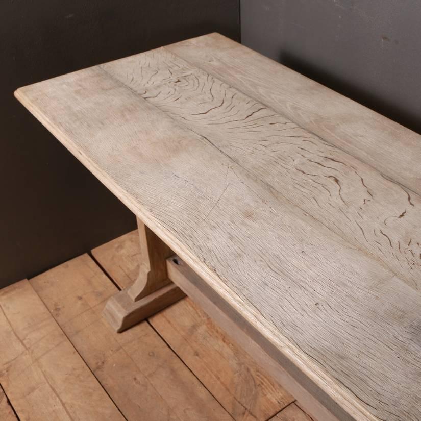 English Oak Trestle Table In Good Condition In Leamington Spa, Warwickshire