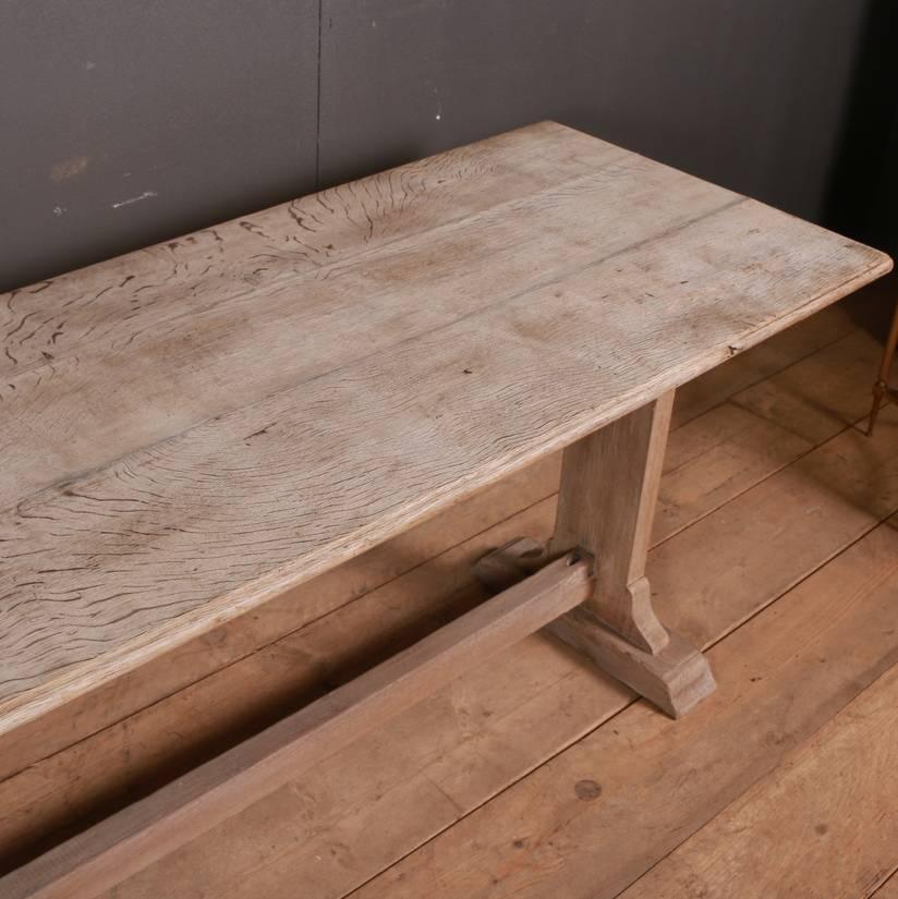 19th Century English Oak Trestle Table