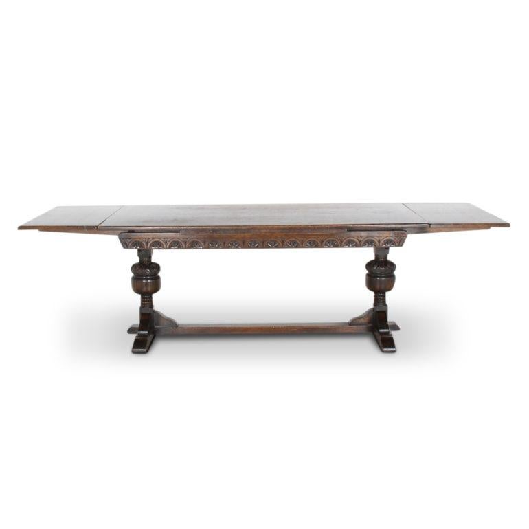 20th Century English Oak Trestle Table