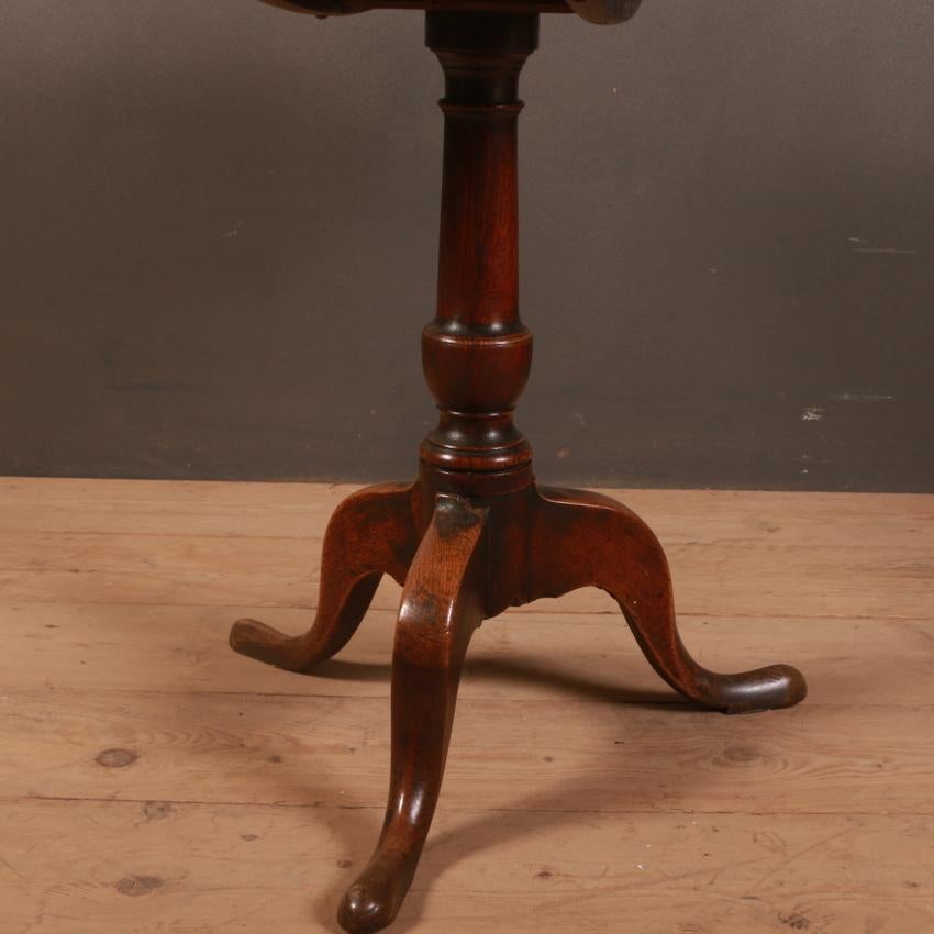 Large 18th century English oak tripod table with scrubbed oak top, 1790.



Dimensions:
28.5 inches (72 cms) high
32 inches (81 cms) diameter.
