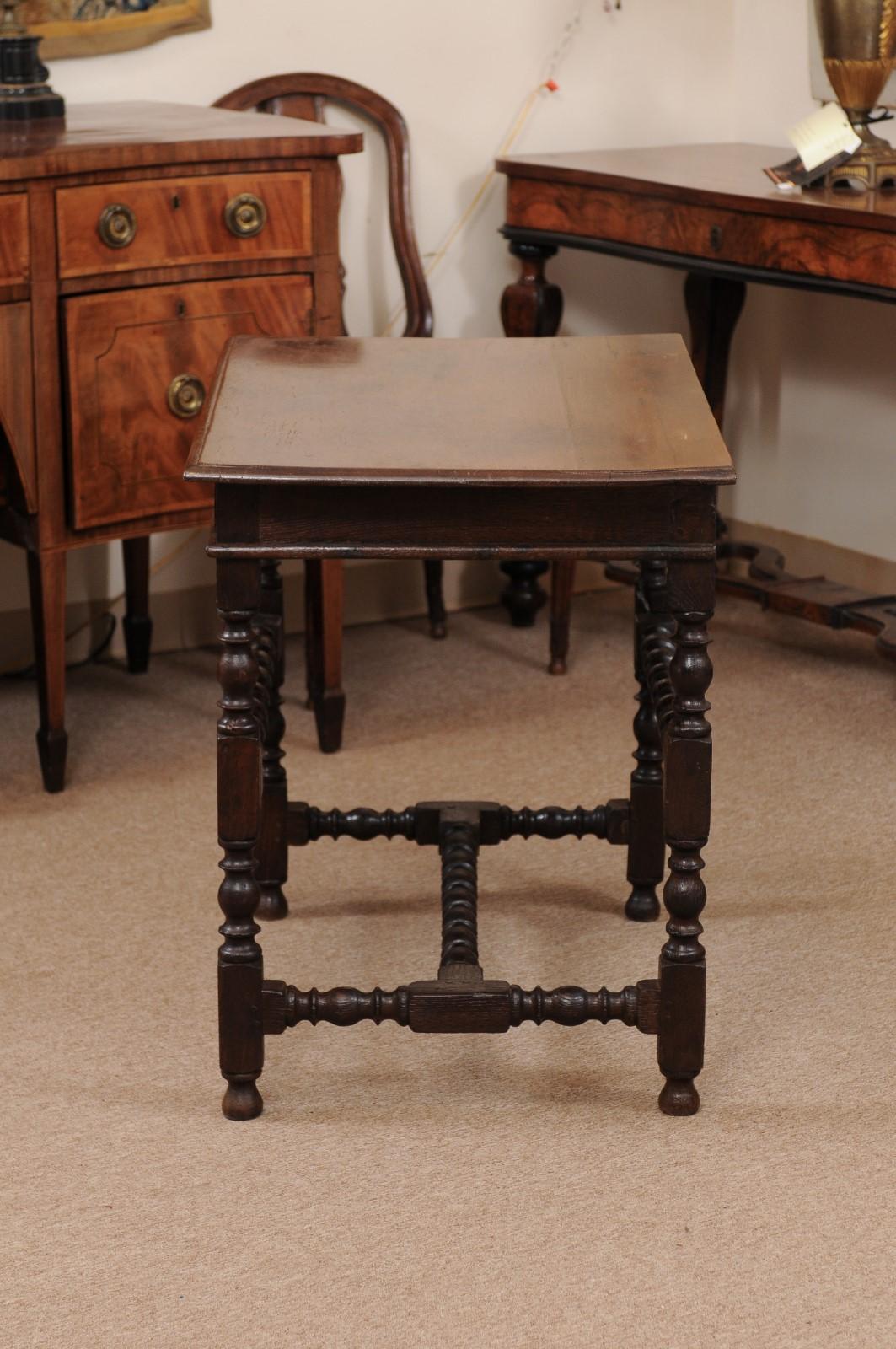 English Oak Turned Leg Side Table 9