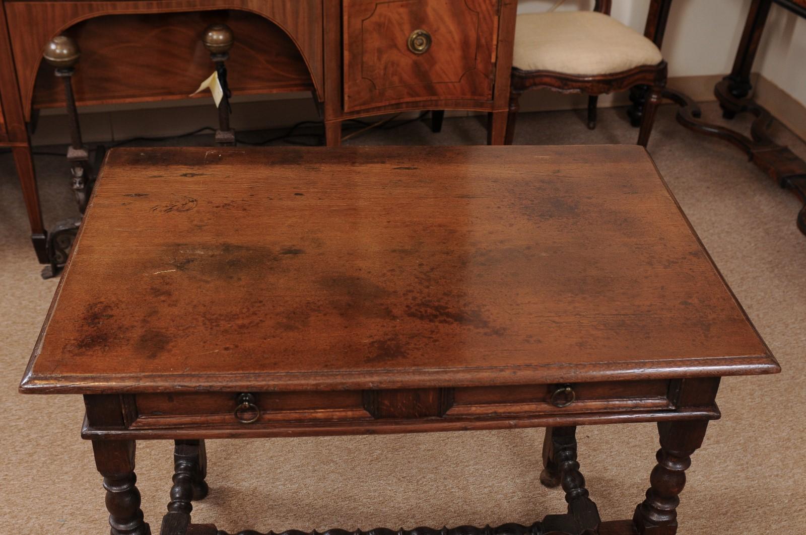 English Oak Turned Leg Side Table 2