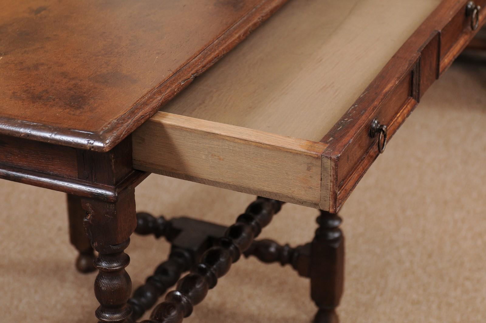 English Oak Turned Leg Side Table 4