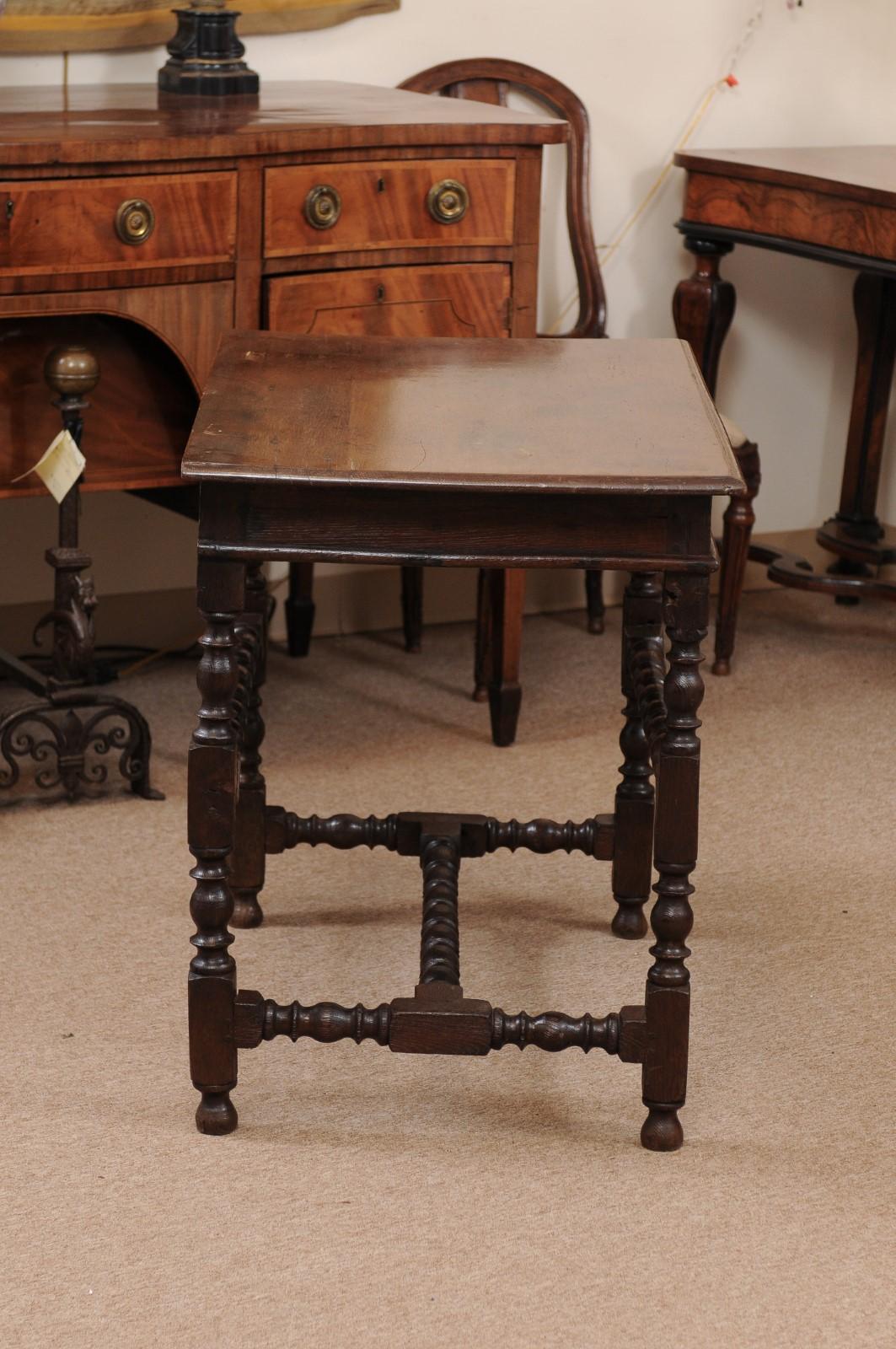 English Oak Turned Leg Side Table 5