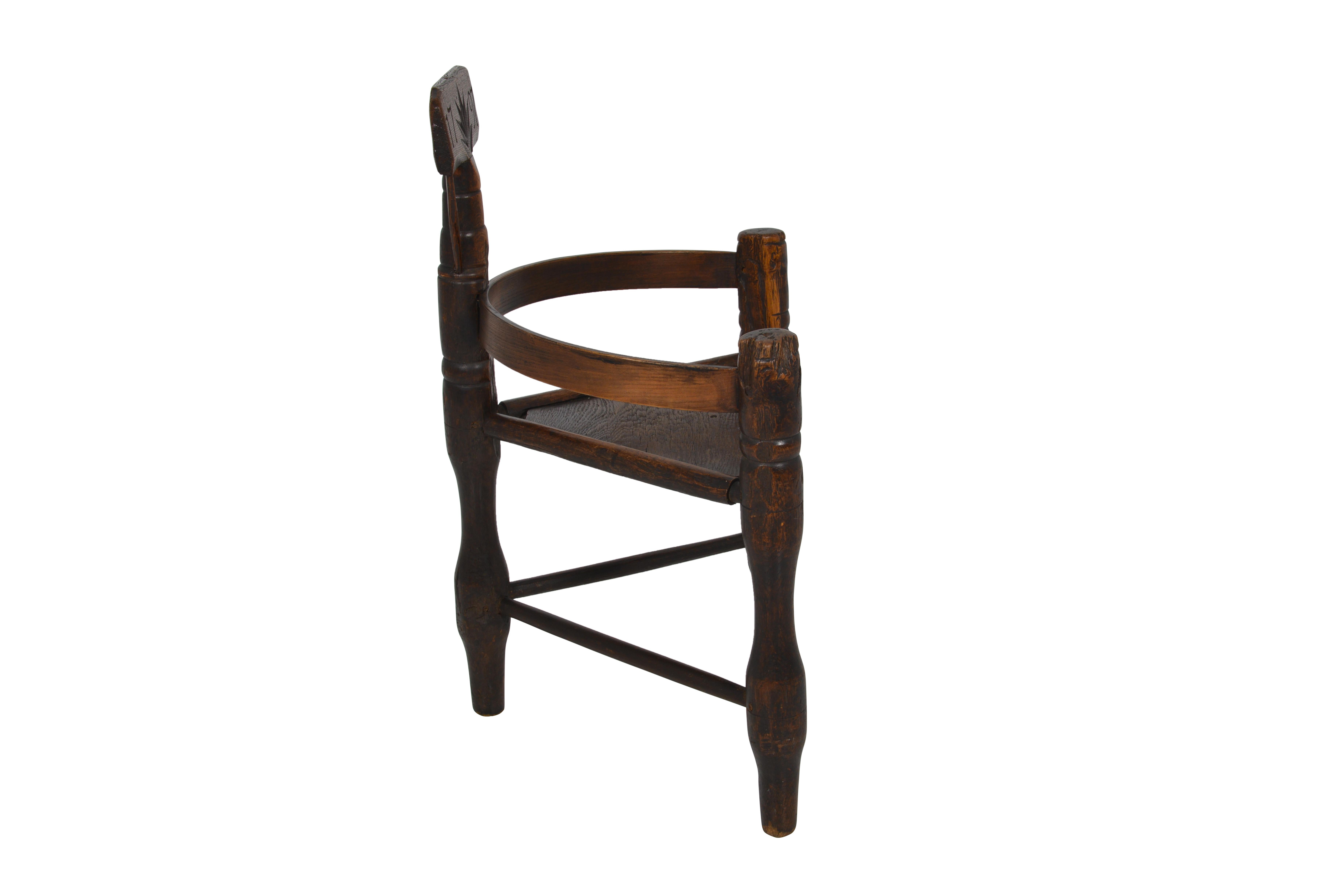English Oak Turners’ Chair, circa 1797 In Good Condition For Sale In Sint-Kruis, BE