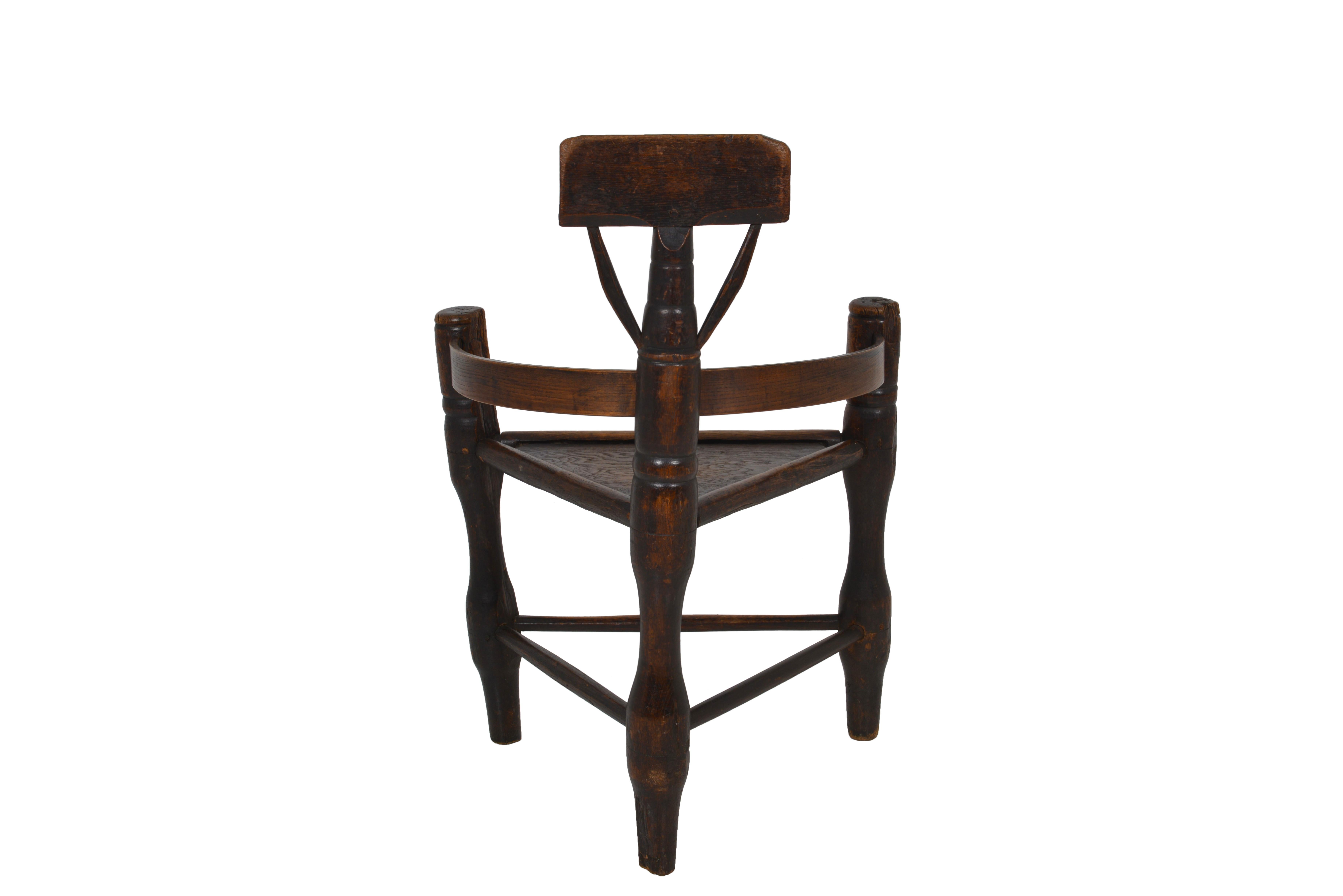 English Oak Turners’ Chair, circa 1797 For Sale 1