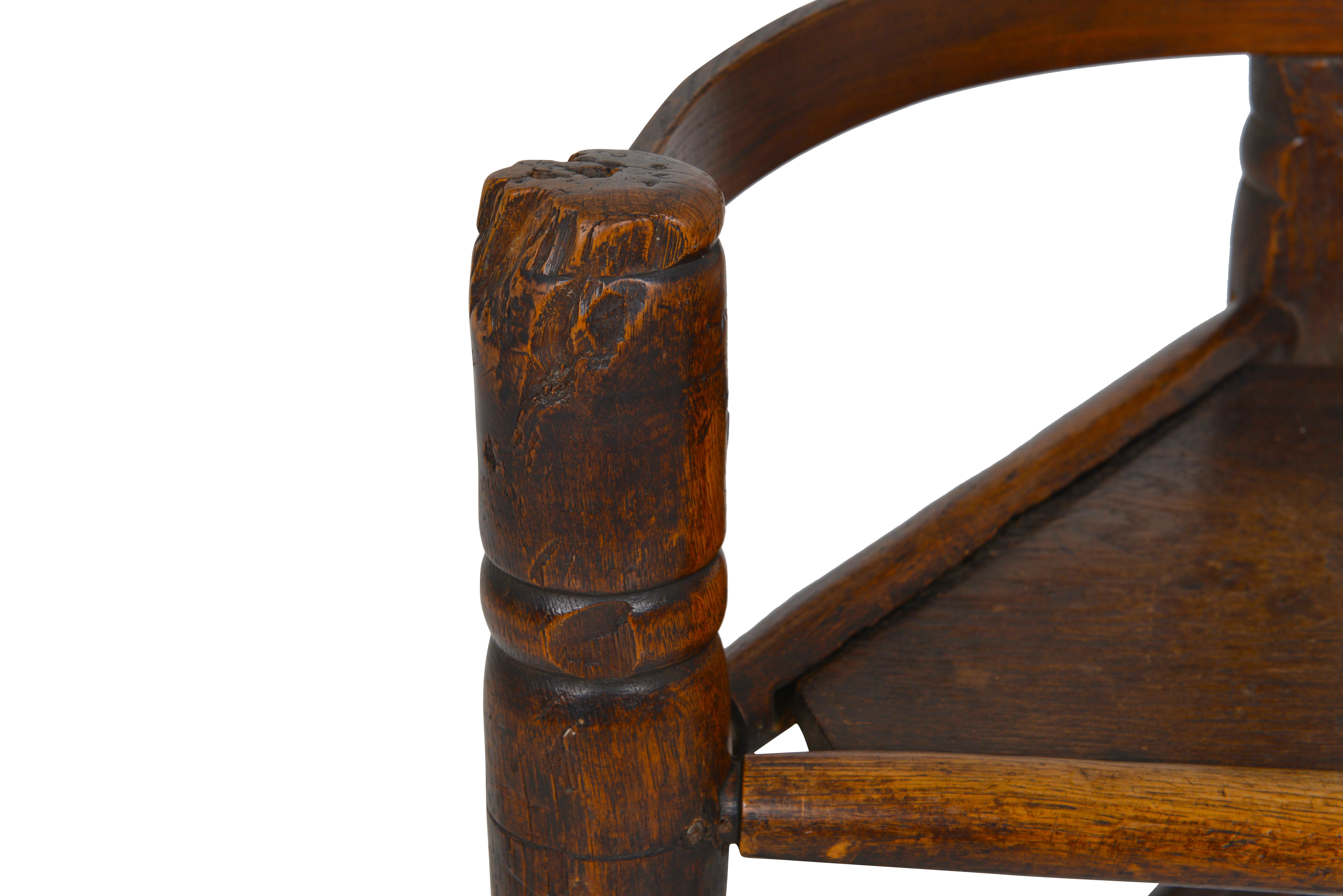 English Oak Turners’ Chair, circa 1797 For Sale 3