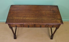 English Oak Two-Drawer Side Table