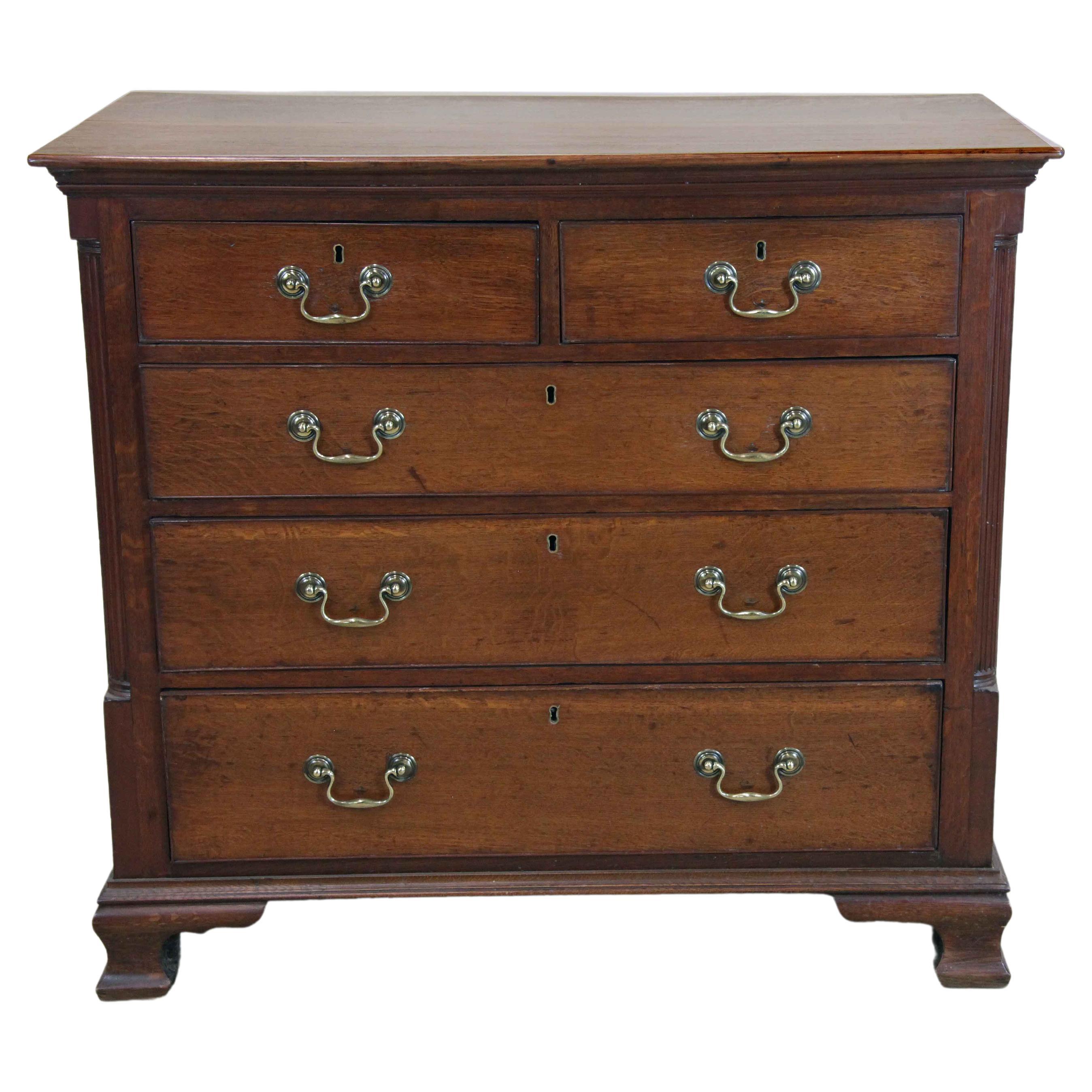 English Oak Two over Three Drawer Chest