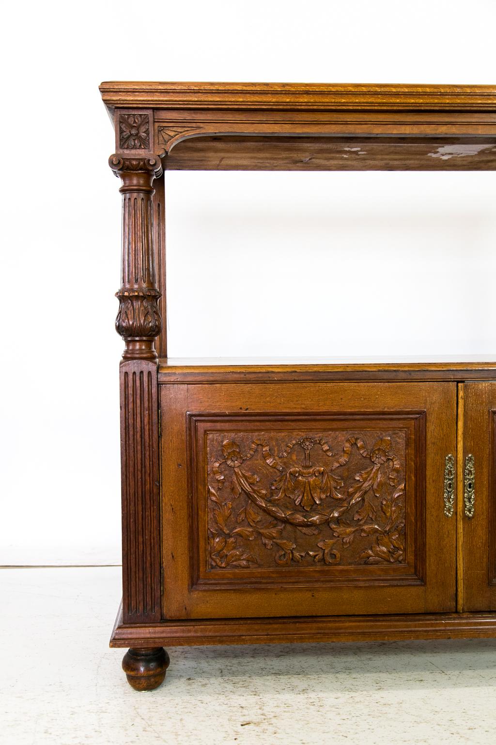  English Oak Two Tiered Buffet For Sale 1