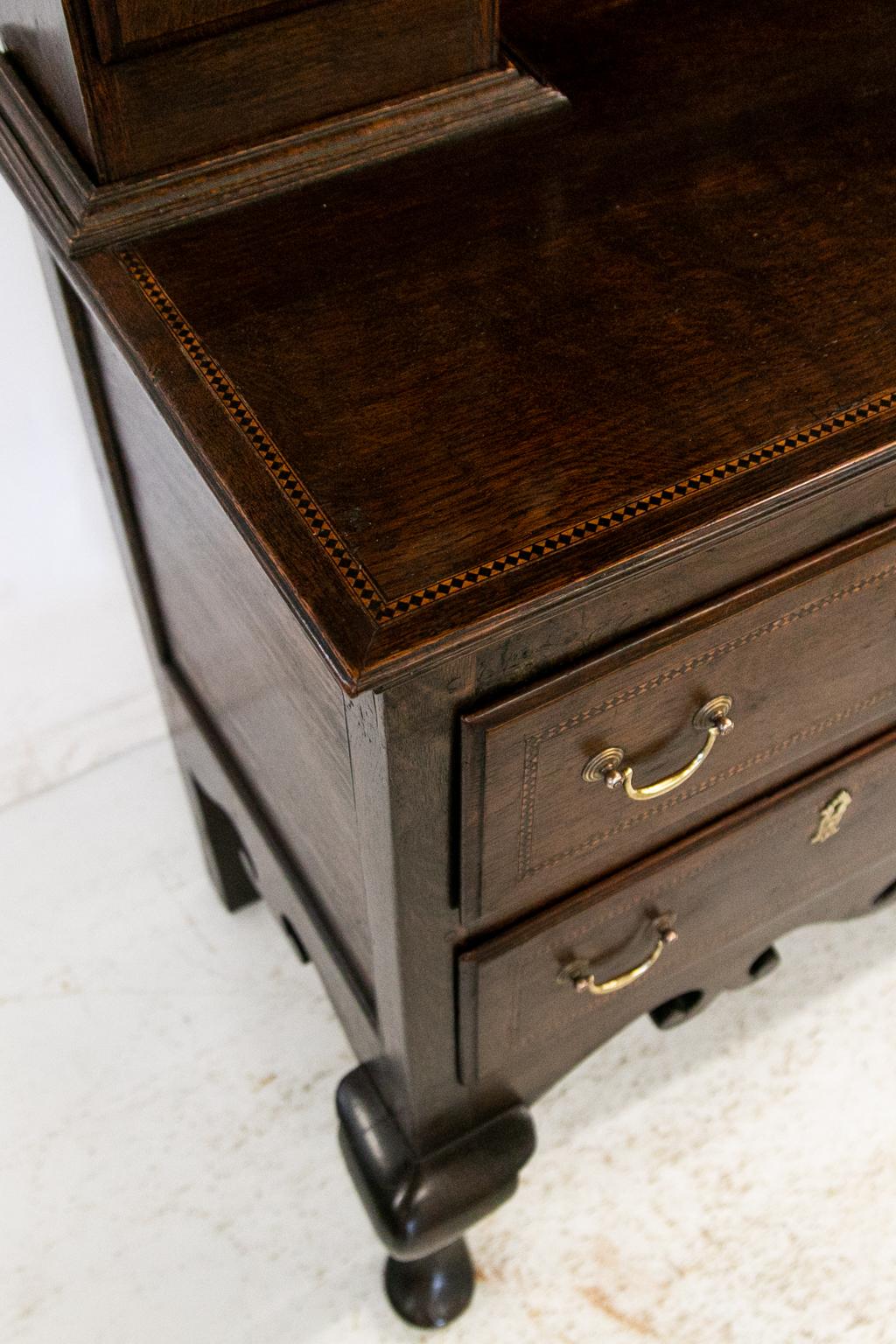 Inlay English Oak Welsh Dresser For Sale