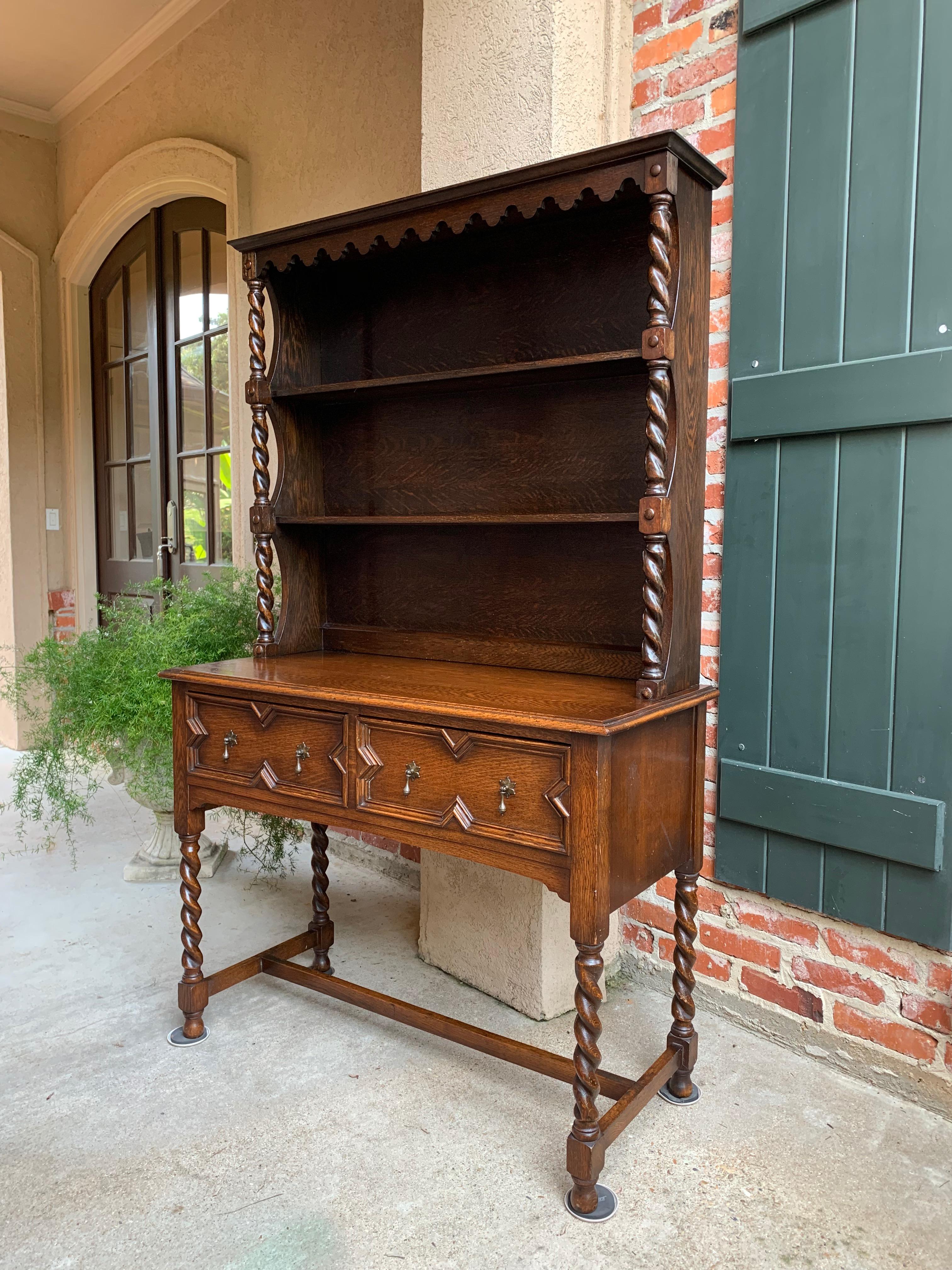 Direct from England, an antique English “Welsh Dresser” is always a Classic, but this one is far beyond most that we find!!
~First, we must mention the smaller size that makes this perfect for so many places in the home, and versatile for anything