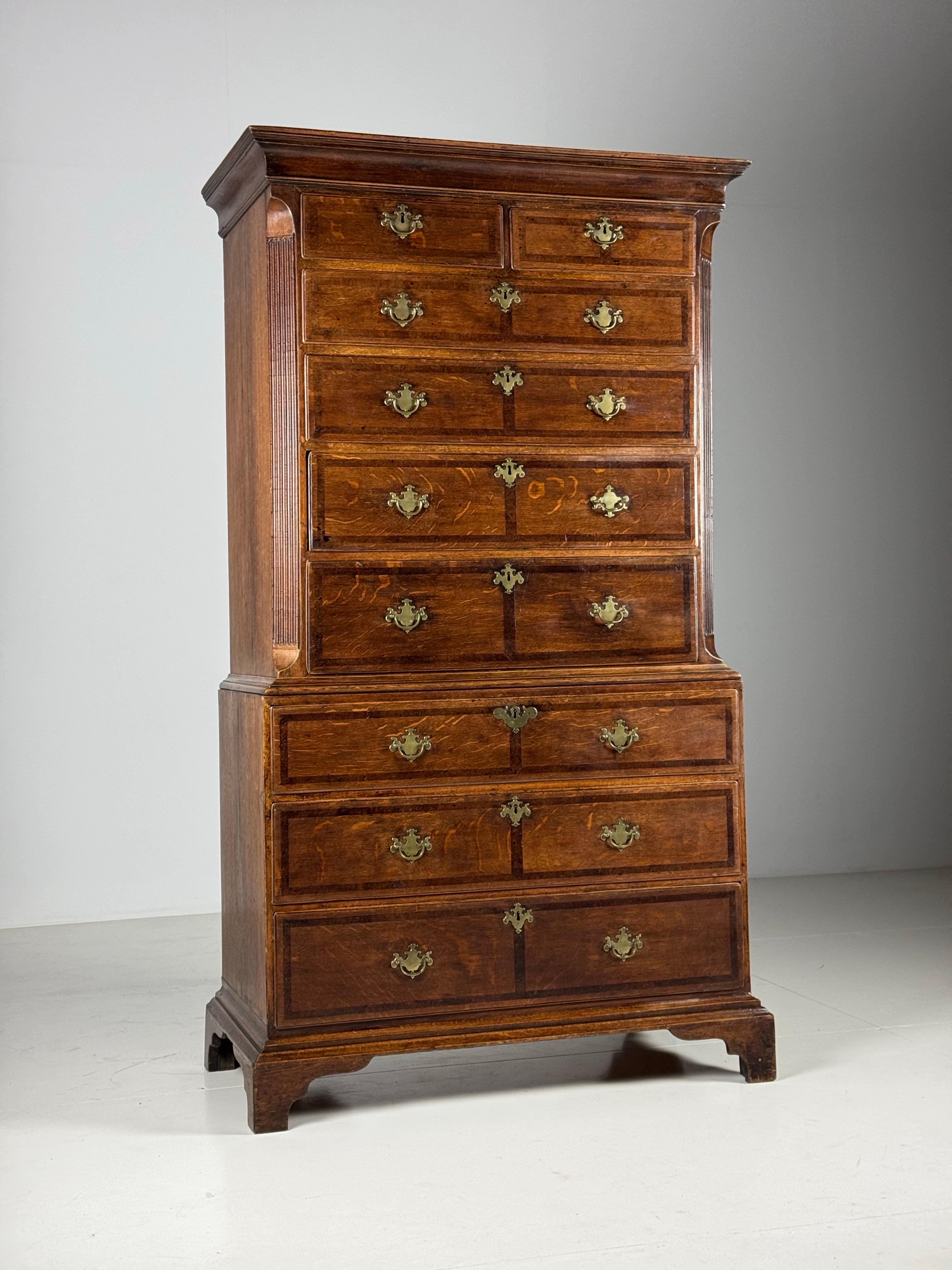 Tallboy inglese in legno di Oak del XIX secolo in vendita 6