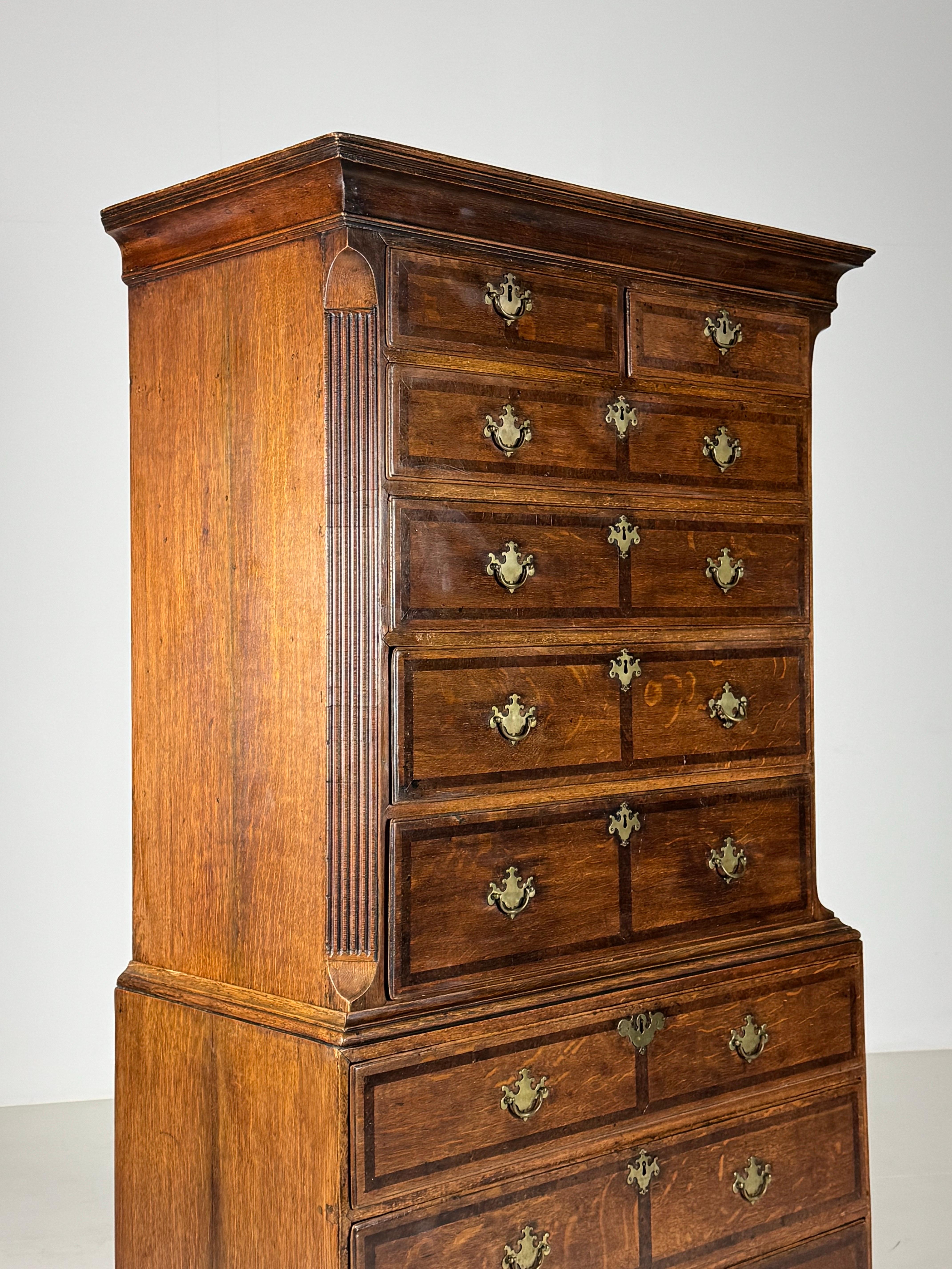 Tallboy inglese in legno di Oak del XIX secolo in vendita 9