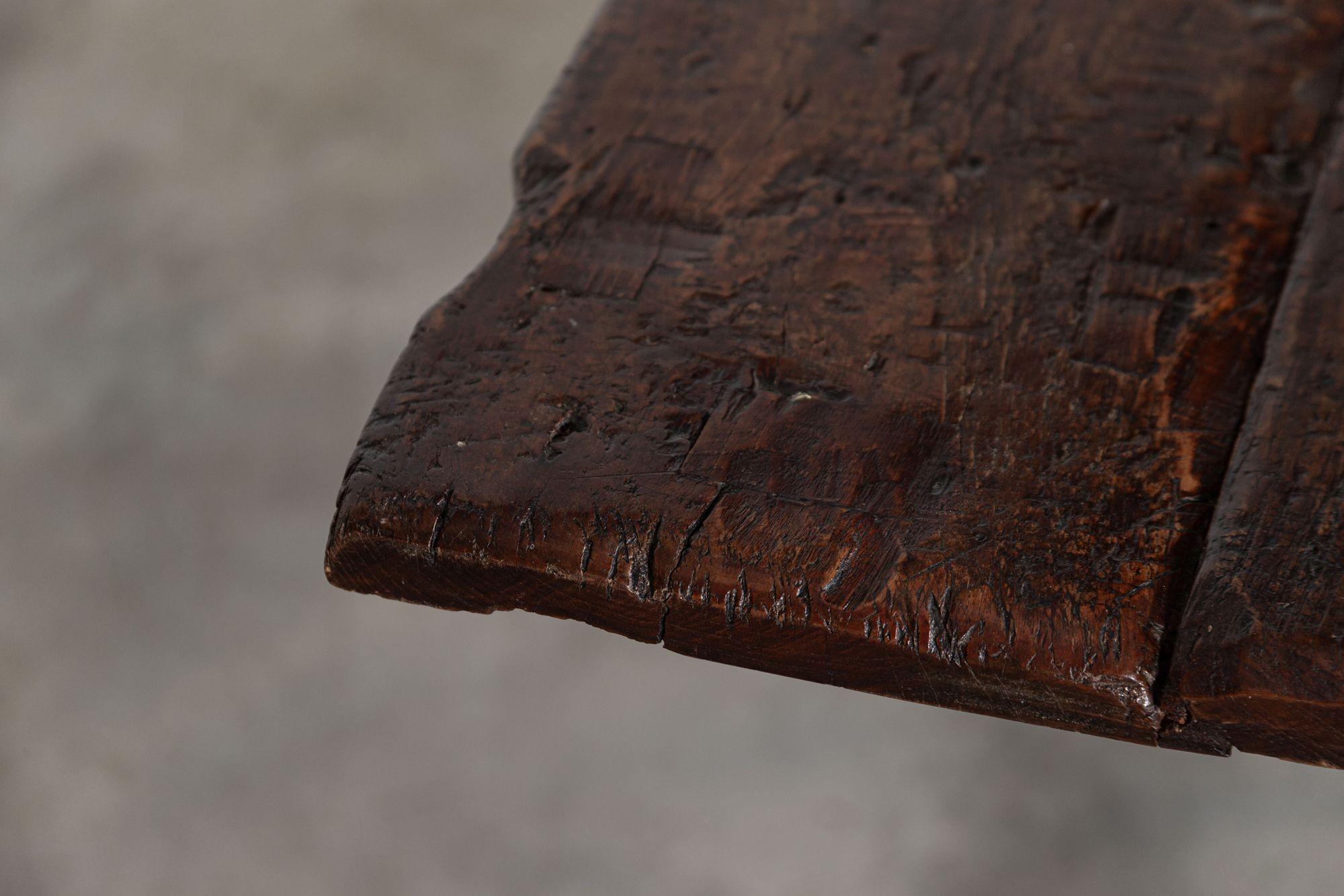 Table de réfectoire en chêne anglais avec cadre en X en vente 6