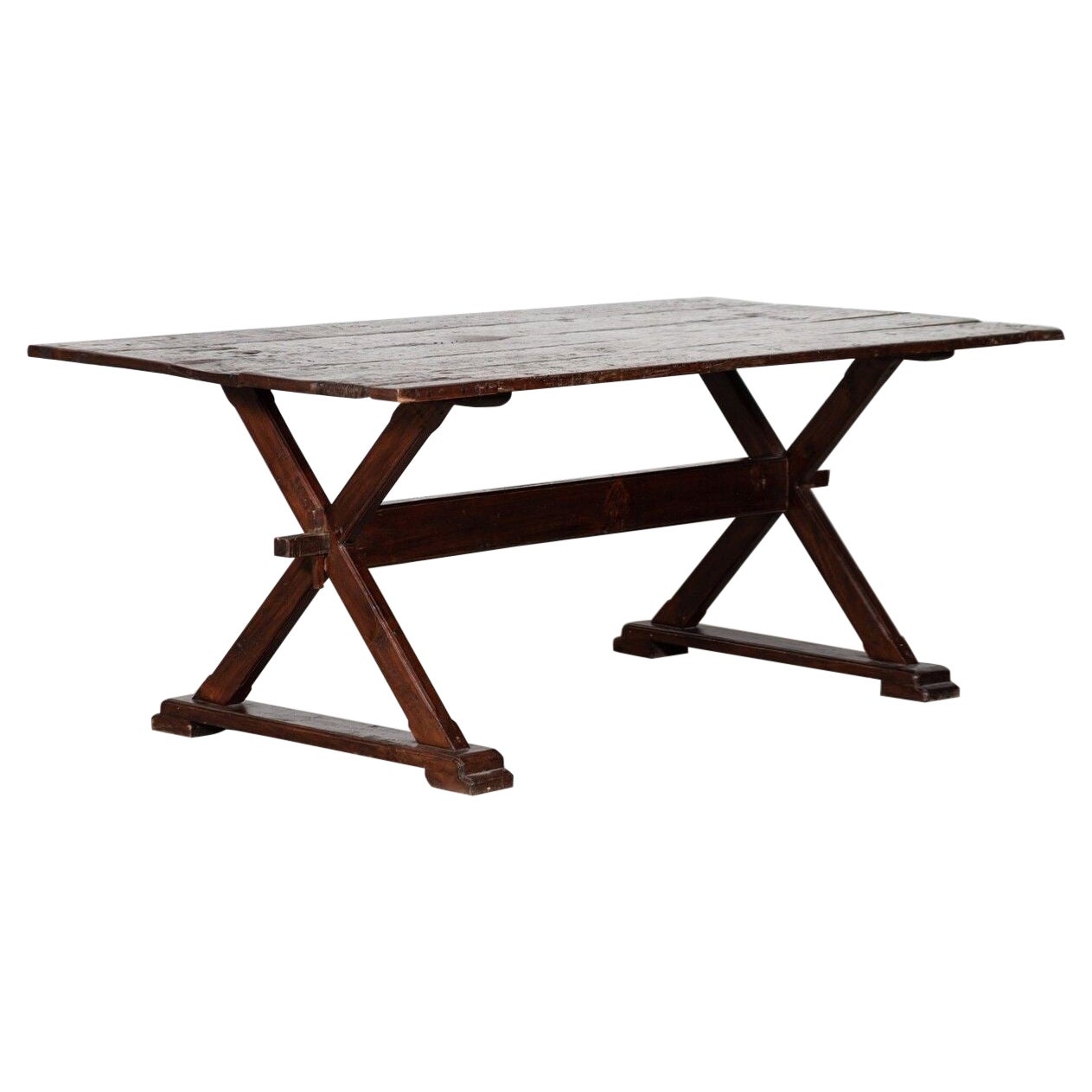 English Oak X-Framed Farmhouse Refectory Table