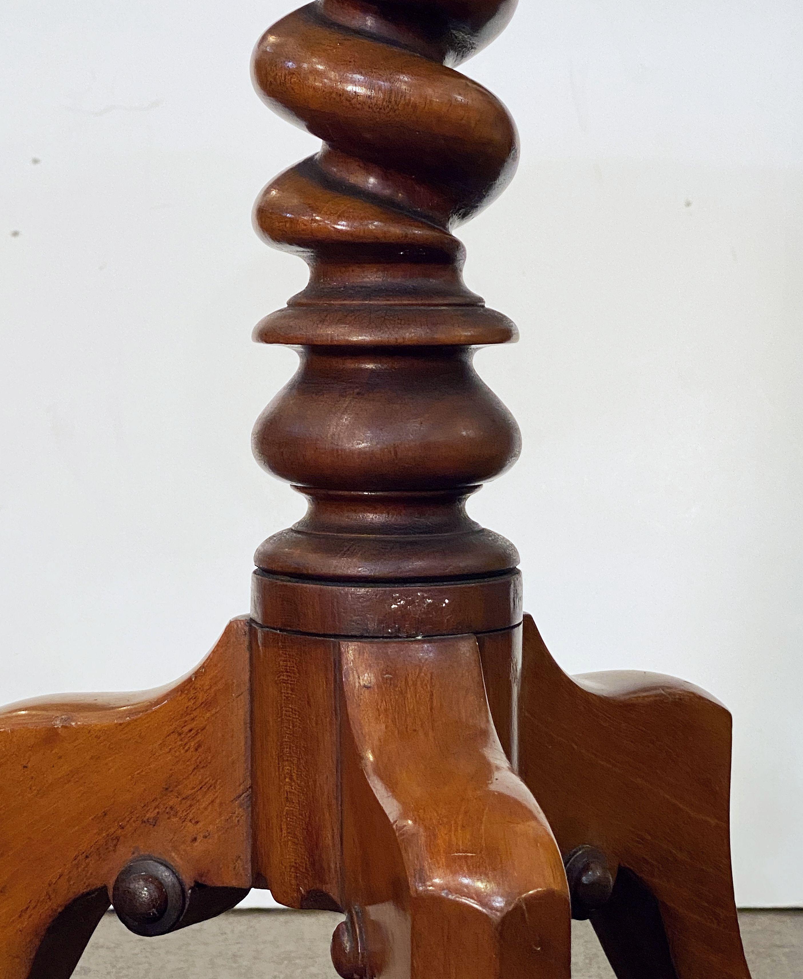 English Occasional or Wine Table of Mahogany on Barley-Twist Tripod Base For Sale 7