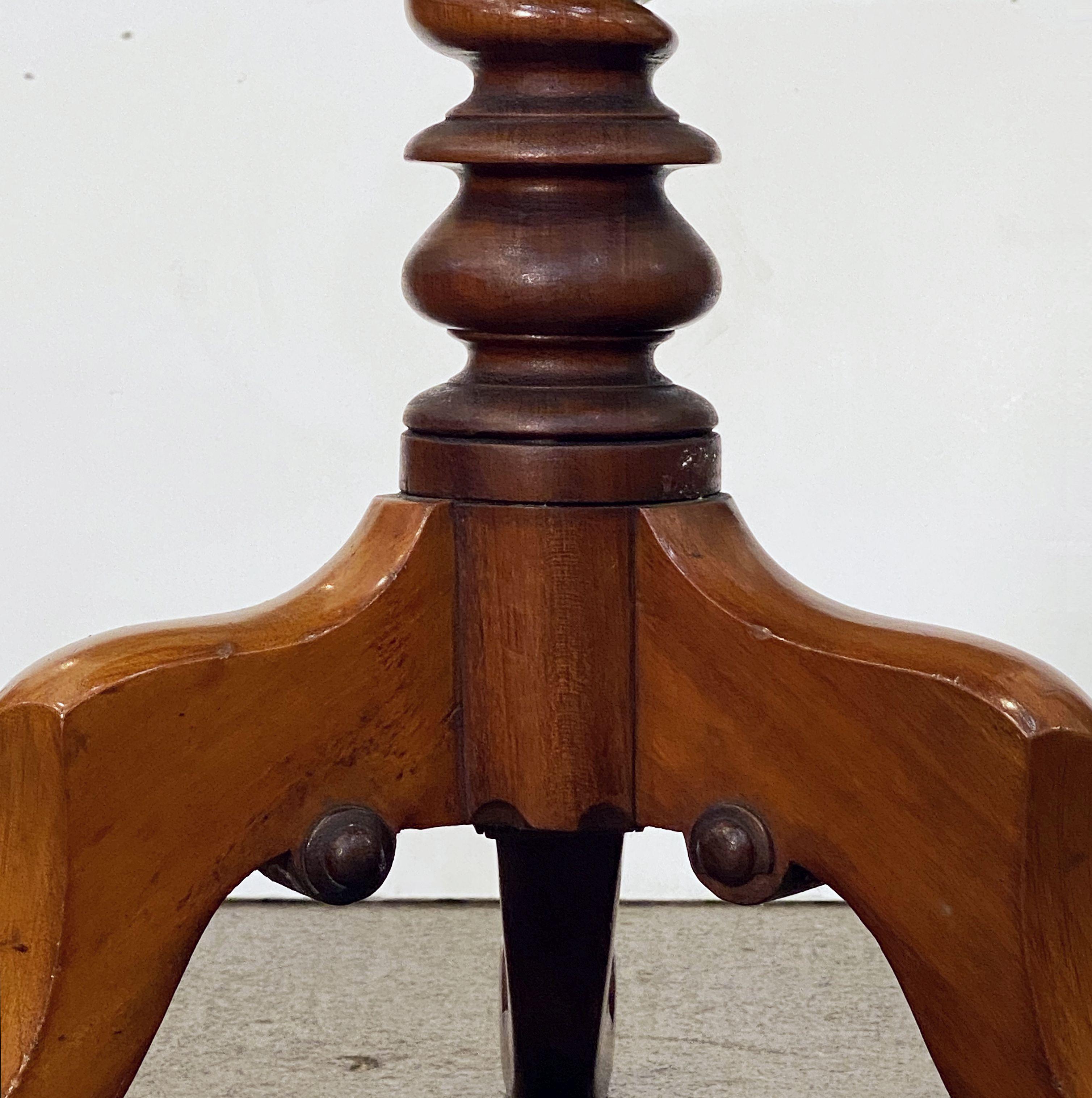 English Occasional or Wine Table of Mahogany on Barley-Twist Tripod Base For Sale 11