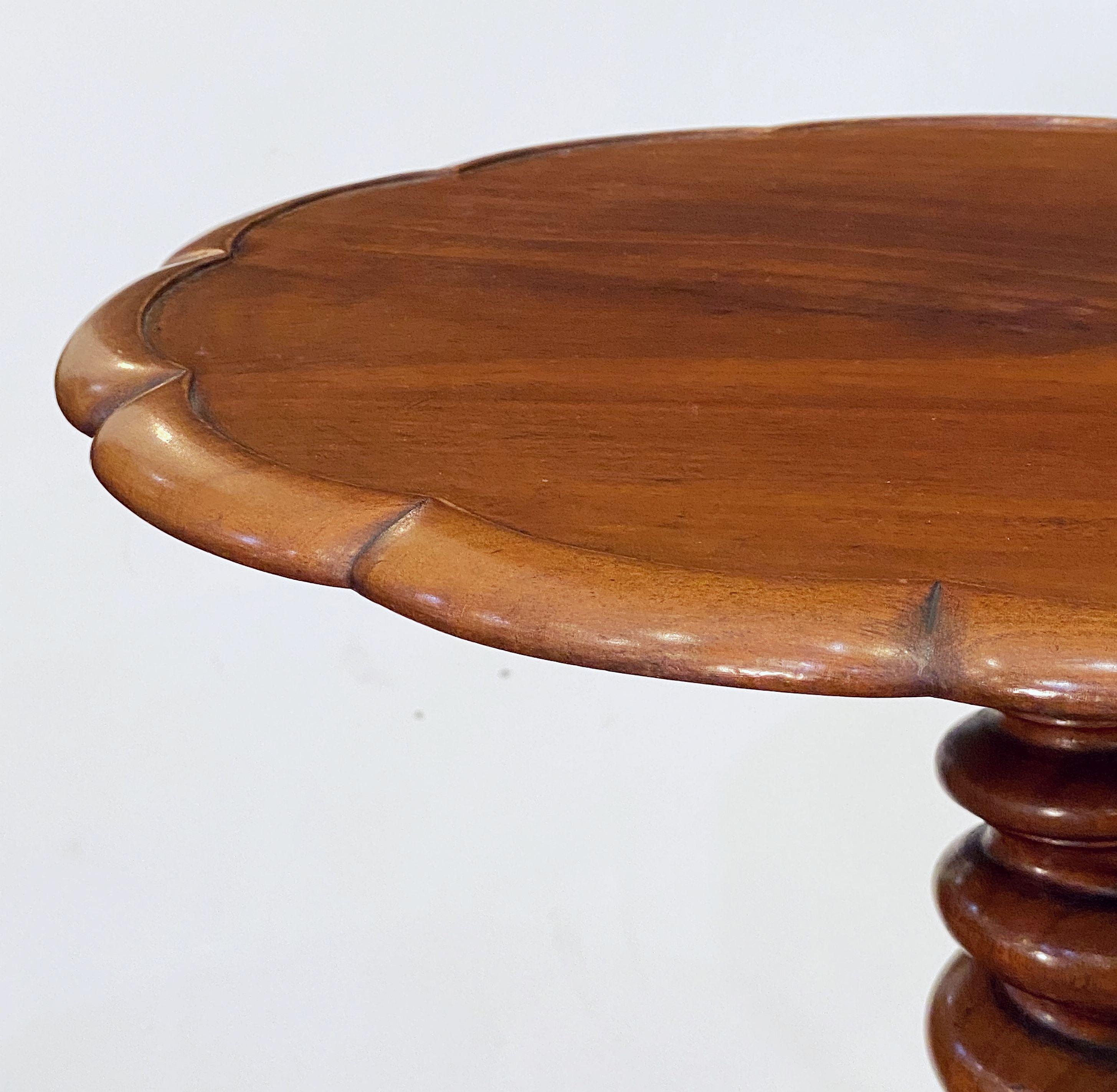 English Occasional or Wine Table of Mahogany on Barley-Twist Tripod Base For Sale 2