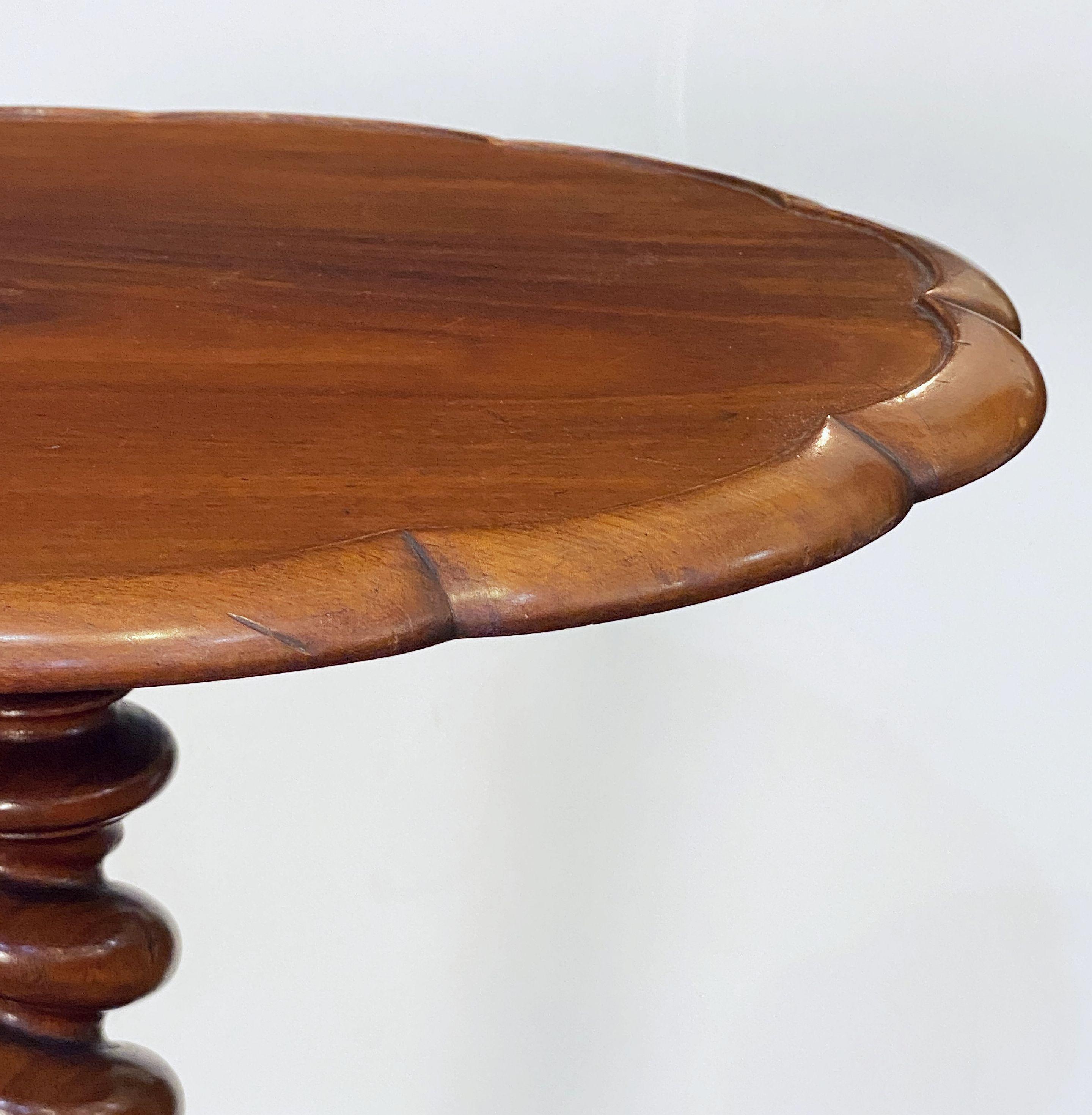 English Occasional or Wine Table of Mahogany on Barley-Twist Tripod Base For Sale 4