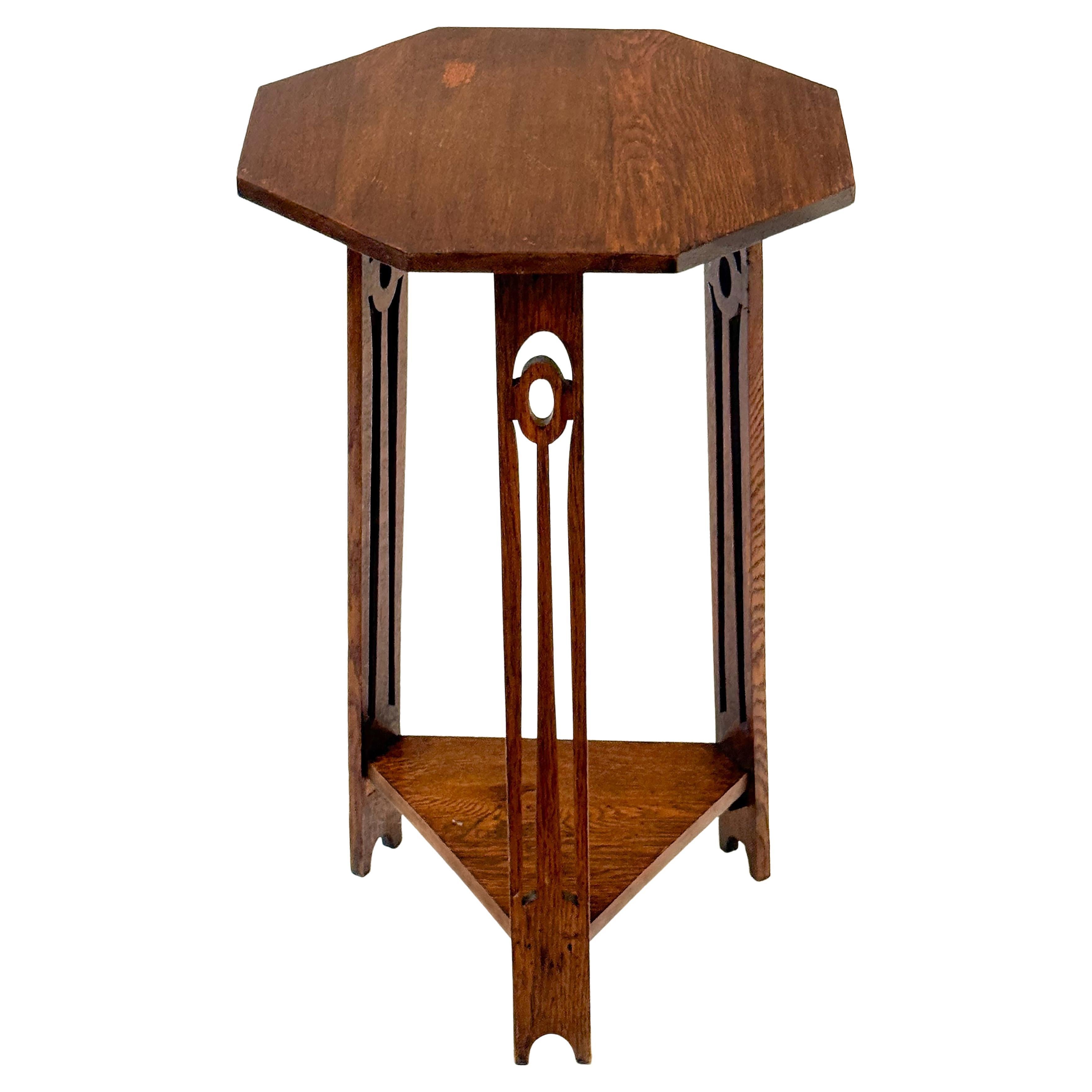 English Occasional Table of Oak from the Arts and Crafts Period For Sale